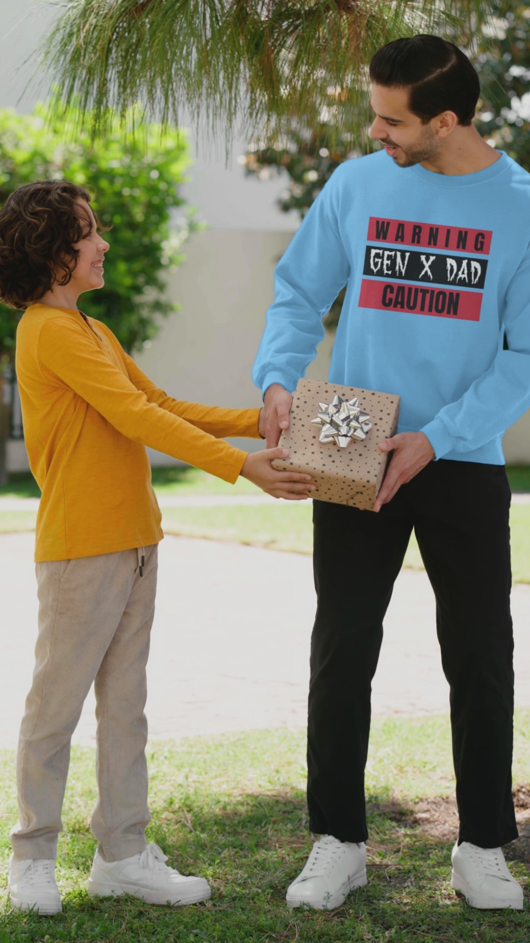 Warning Gen X Dad Crewneck Sweatshirt - Casual Wear, Gift for Dad, Funny Sweatshirt, Cozy Apparel, Unique Gift Idea