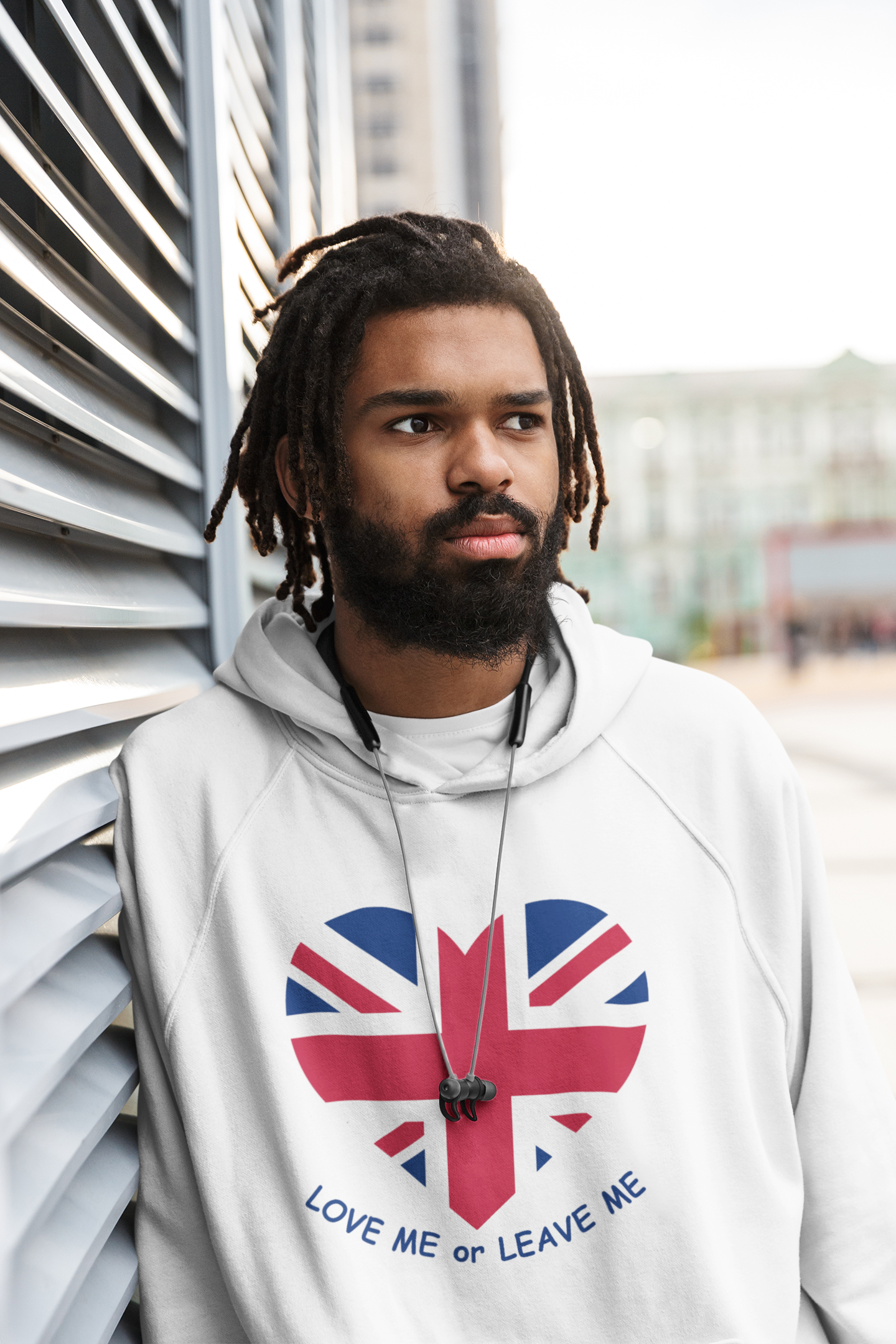 Unisex College Hoodie with British Heart Design, Cozy Casual Wear, Perfect for Gifts, College Events, and Everyday Style