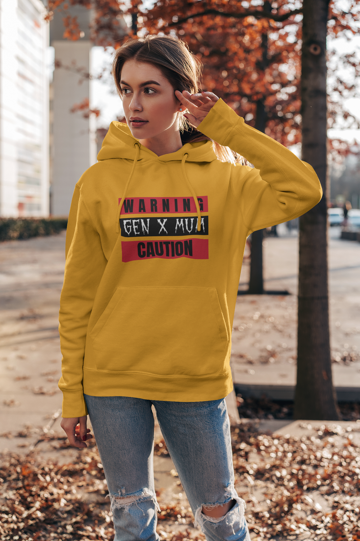 Gen X Mum Caution Hoodie, Unisex Sweatshirt, Warning Hoodie, Gift for Mothers, Casual Wear, Funny Sweatshirt