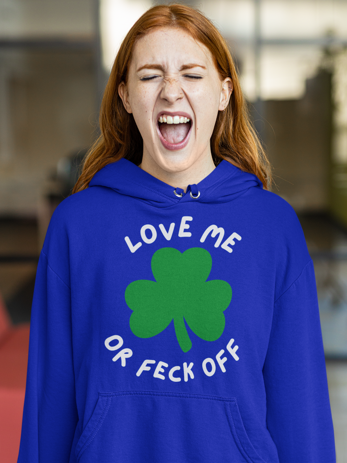 Unisex College Hoodie with Funny St. Patrick's Day Design, Cute Gift for Students, Party Wear, College Apparel, Yellow Sweatshirt