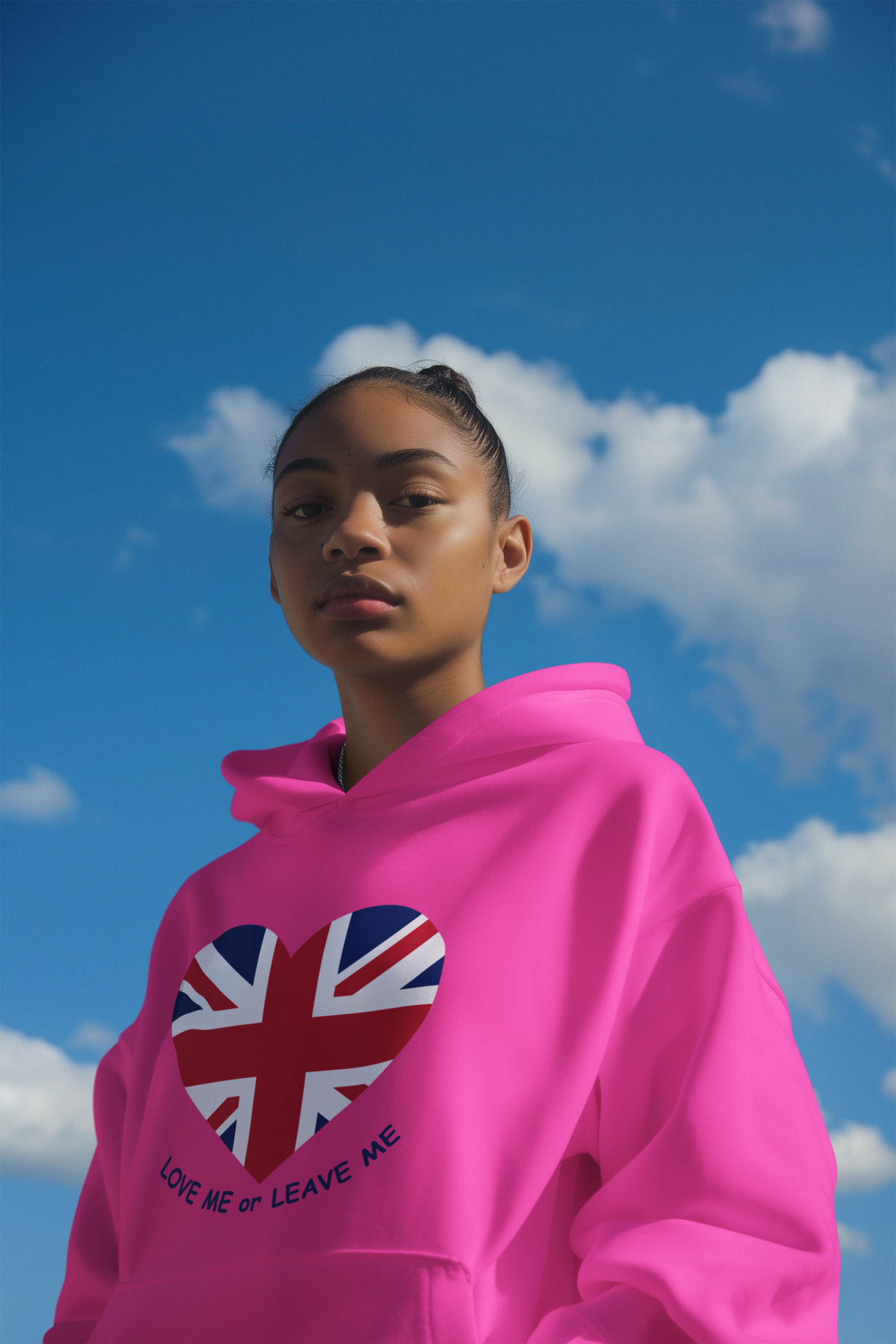 Unisex College Hoodie with British Heart Design, Cozy Casual Wear, Perfect for Gifts, College Events, and Everyday Style