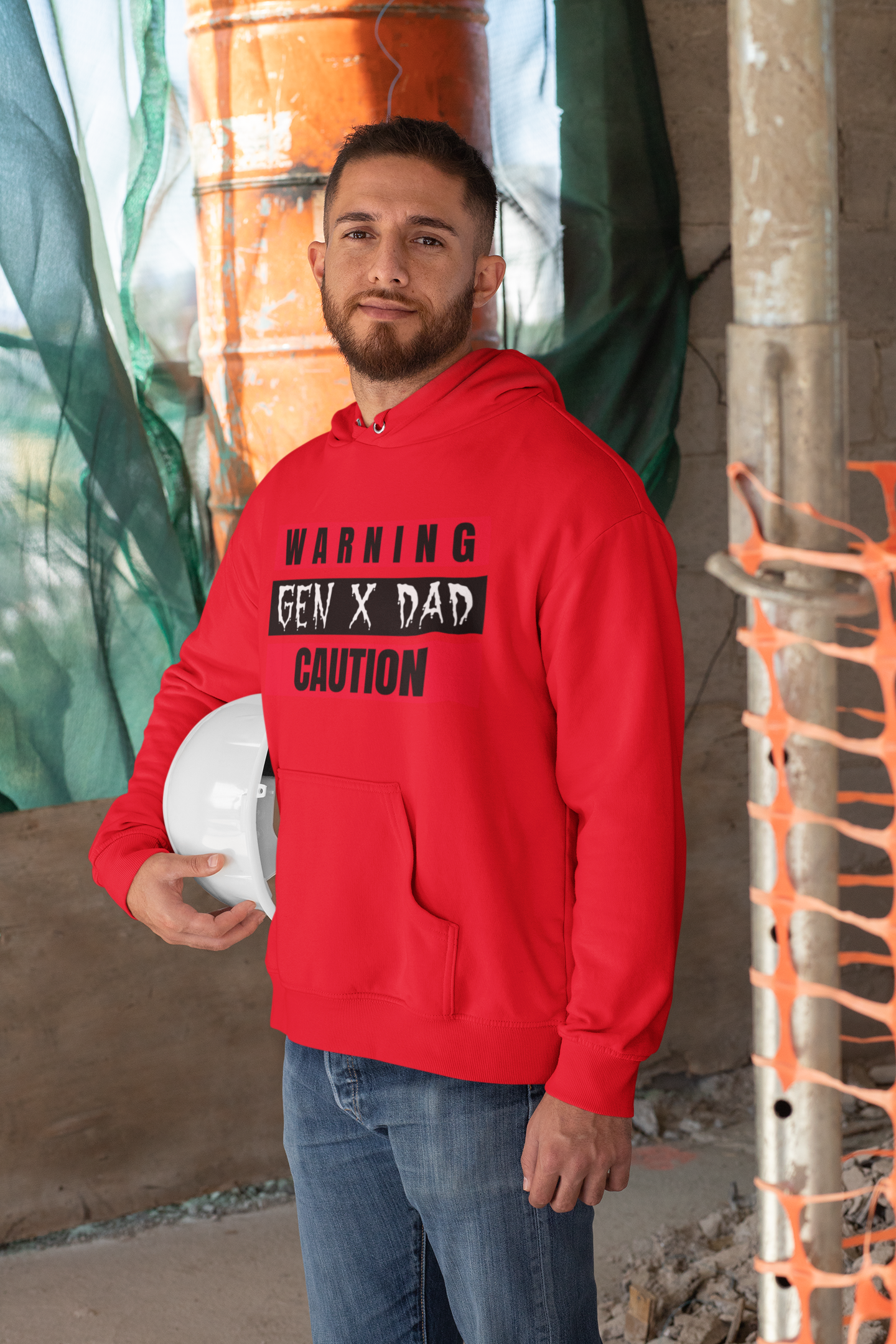 GEN X DAD Caution Hoodie, Funny Fathers Day Gift, Unisex Hoodie, Casual Weekend Wear, Dad Humour Apparel.
