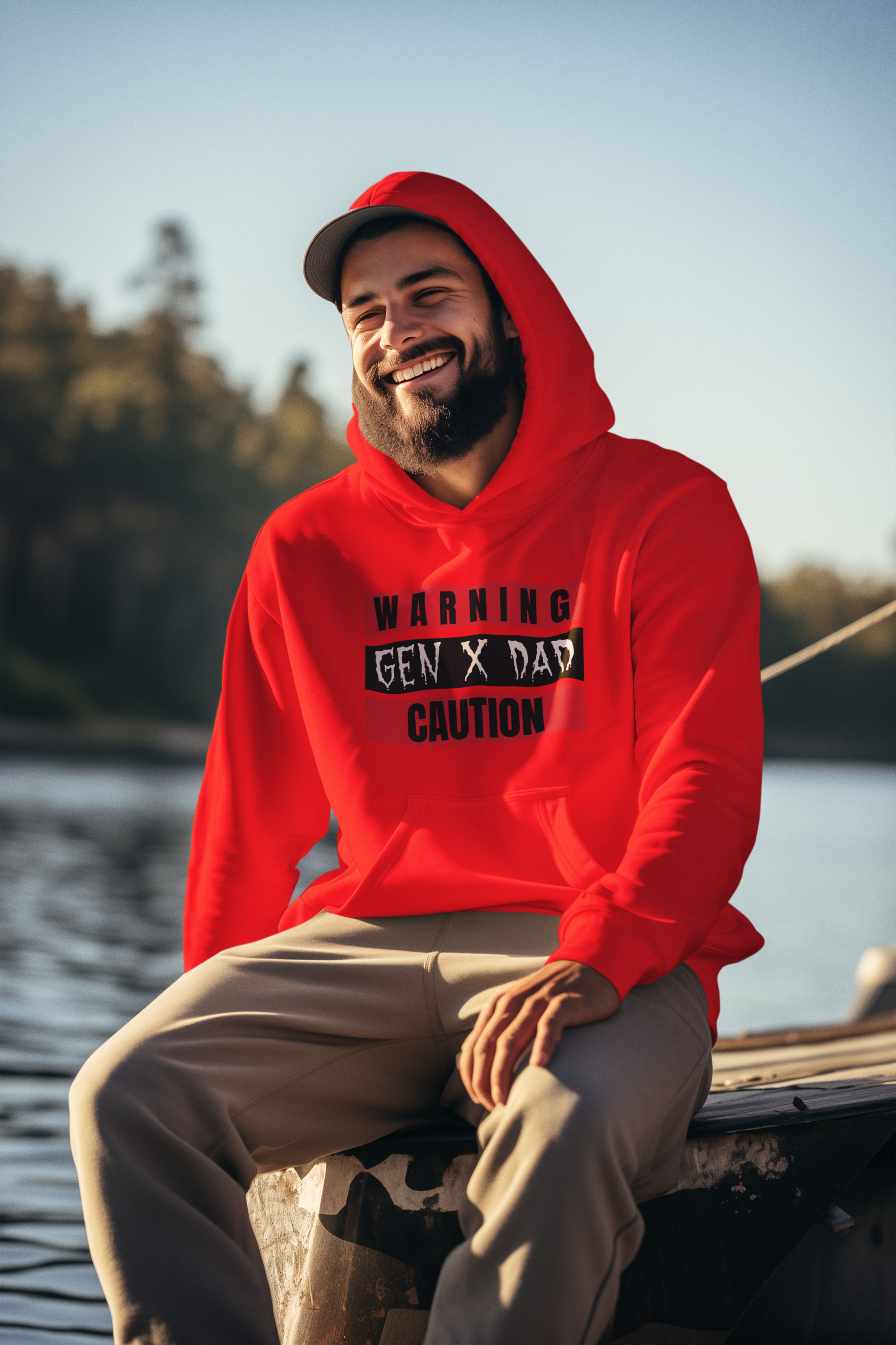GEN X DAD Caution Hoodie, Funny Fathers Day Gift, Unisex Hoodie, Casual Weekend Wear, Dad Humour Apparel.