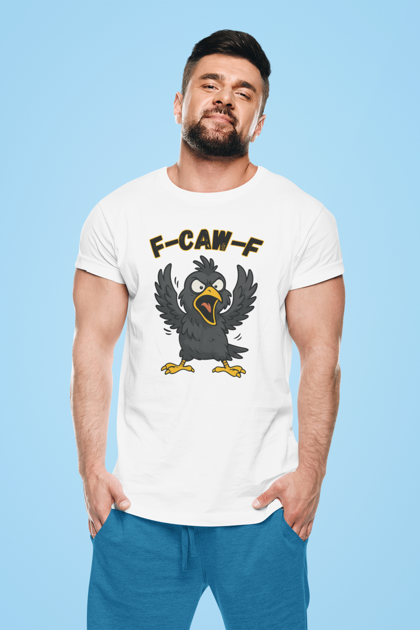 F-Caw-F Unisex Heavy Cotton Tee, Funny Graphic Shirt, Casual Wear, Unique Gift, Bird Lover Apparel