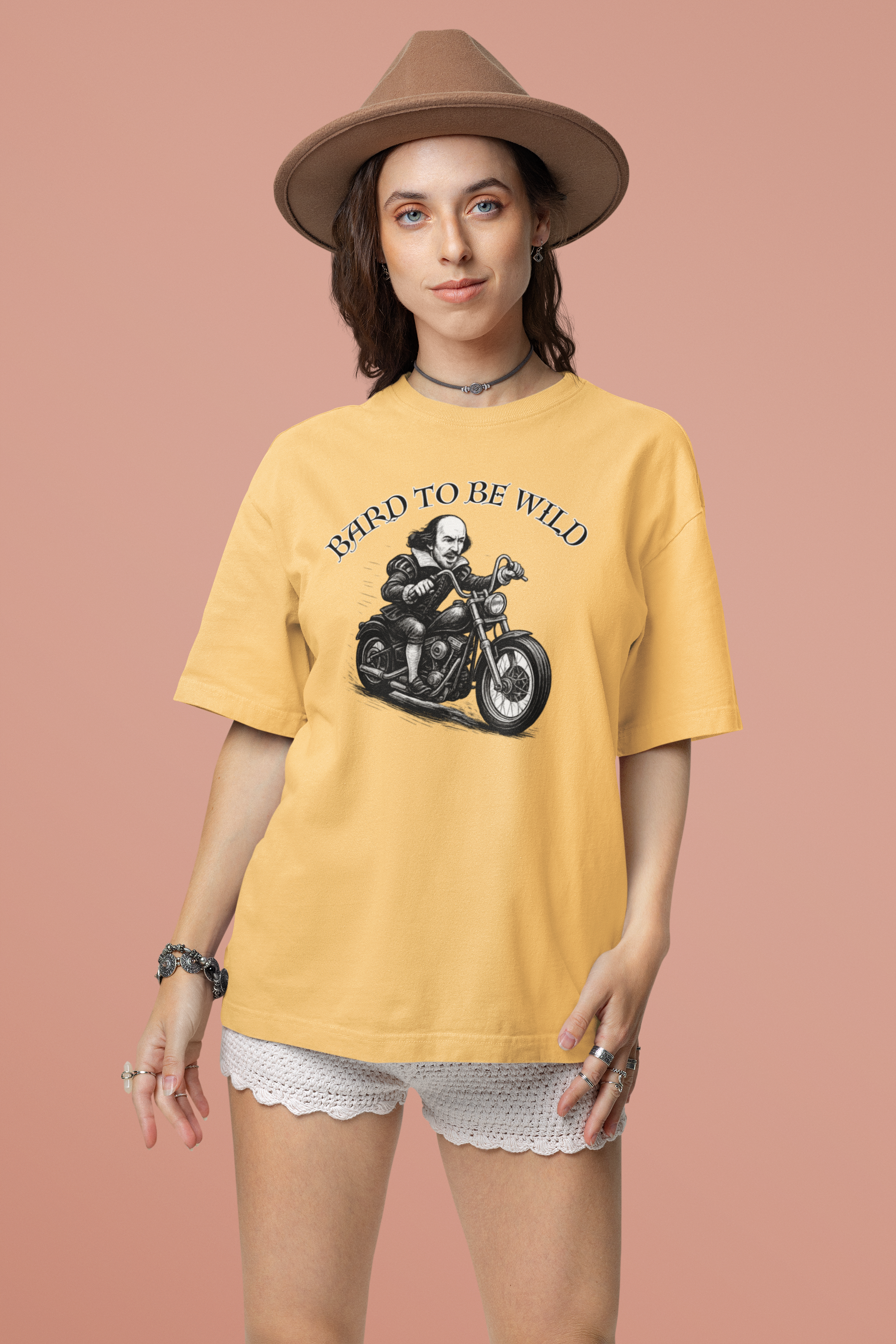 Bard to Be Wild Unisex Heavy Cotton Tee, Funny Motorcycle Shirt, Biker Tee, Gift for Dad, Casual Wear