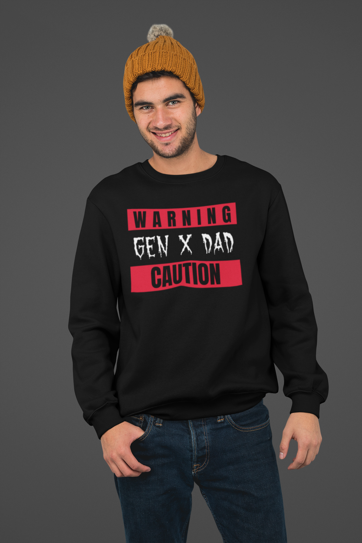 Warning Gen X Dad Crewneck Sweatshirt - Casual Wear, Gift for Dad, Funny Sweatshirt, Cozy Apparel, Unique Gift Idea