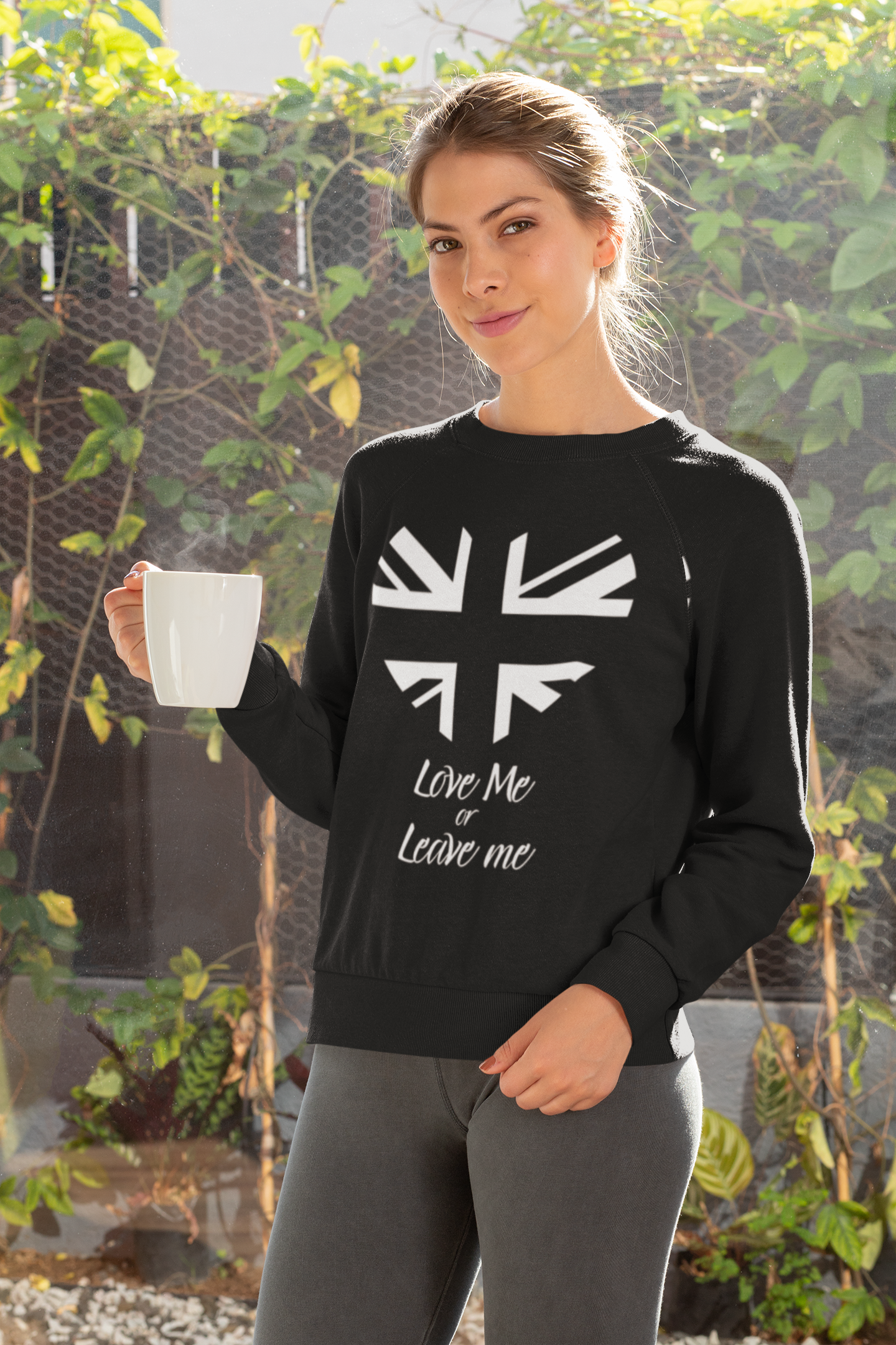 Union Jack Heart Sweatshirt, UK Pride Sweater, Love Me or Leave Me Gift, Cozy Casual Wear, Perfect for Travel & Holidays