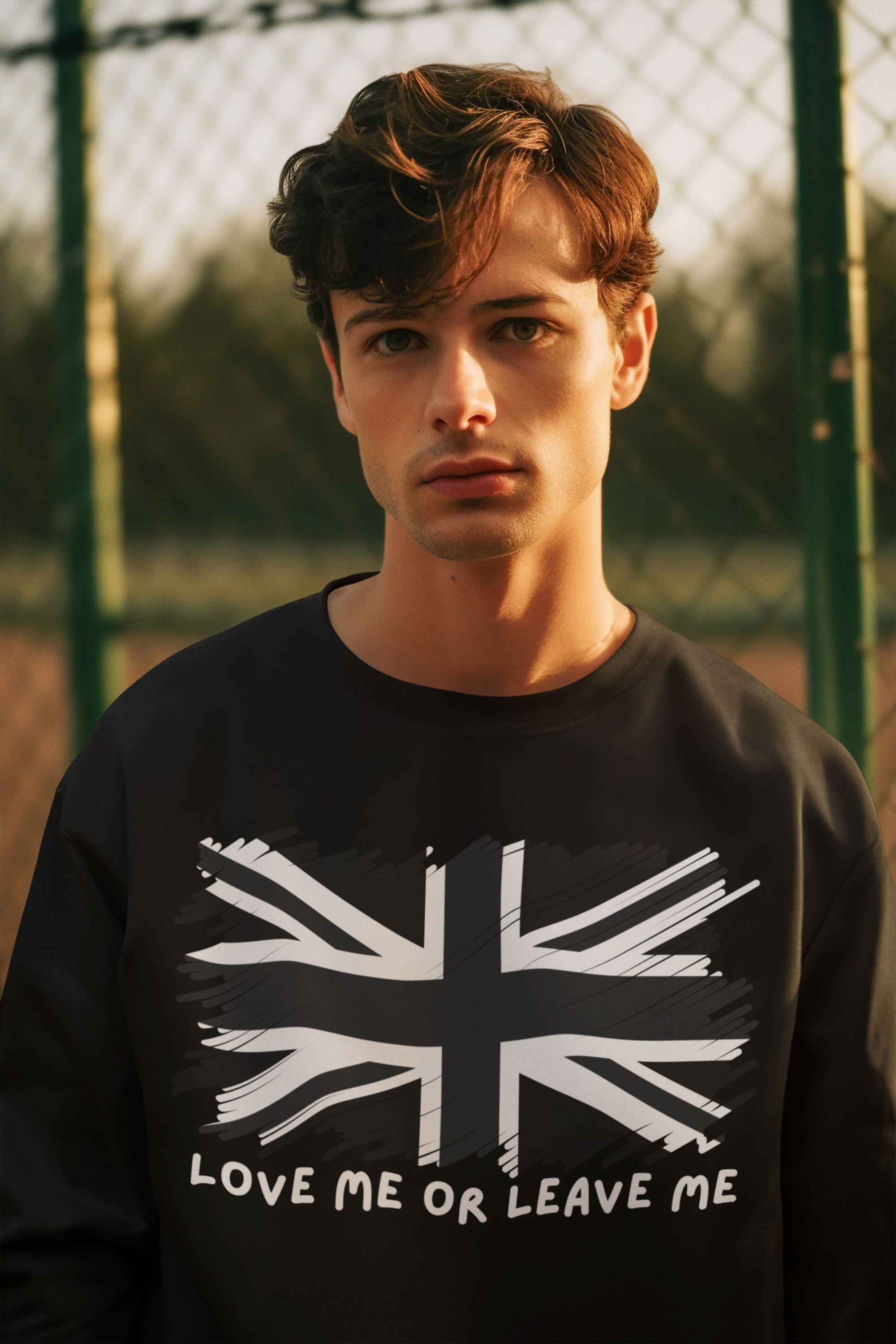 Union Jack Love Sweatshirt, Cozy Sweater, Gift for Him/Her, Casual Outfit, British Flag Apparel, Perfect for Travel