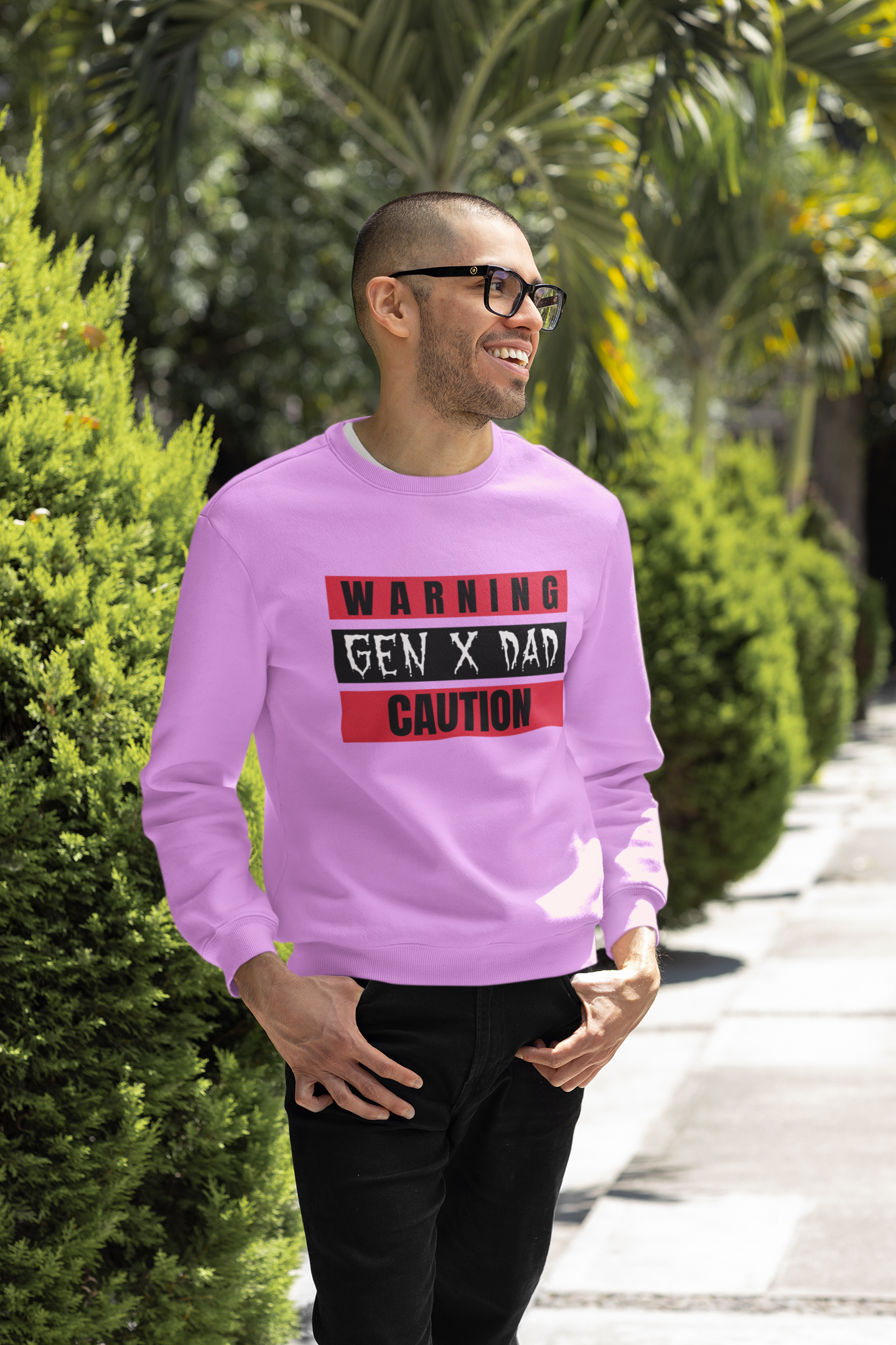 Warning Gen X Dad Crewneck Sweatshirt - Casual Wear, Gift for Dad, Funny Sweatshirt, Cozy Apparel, Unique Gift Idea