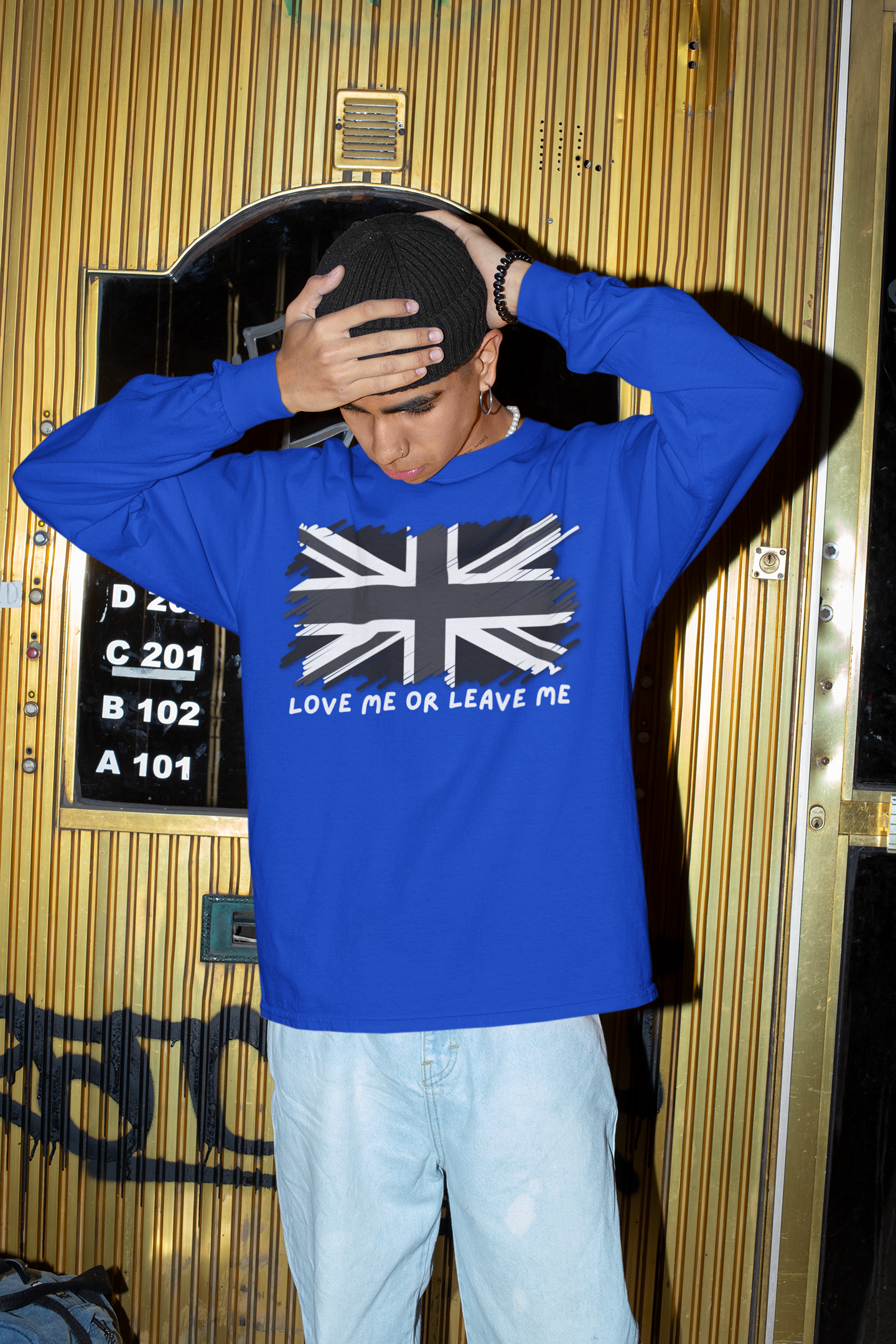 Union Jack Love Sweatshirt, Cozy Sweater, Gift for Him/Her, Casual Outfit, British Flag Apparel, Perfect for Travel