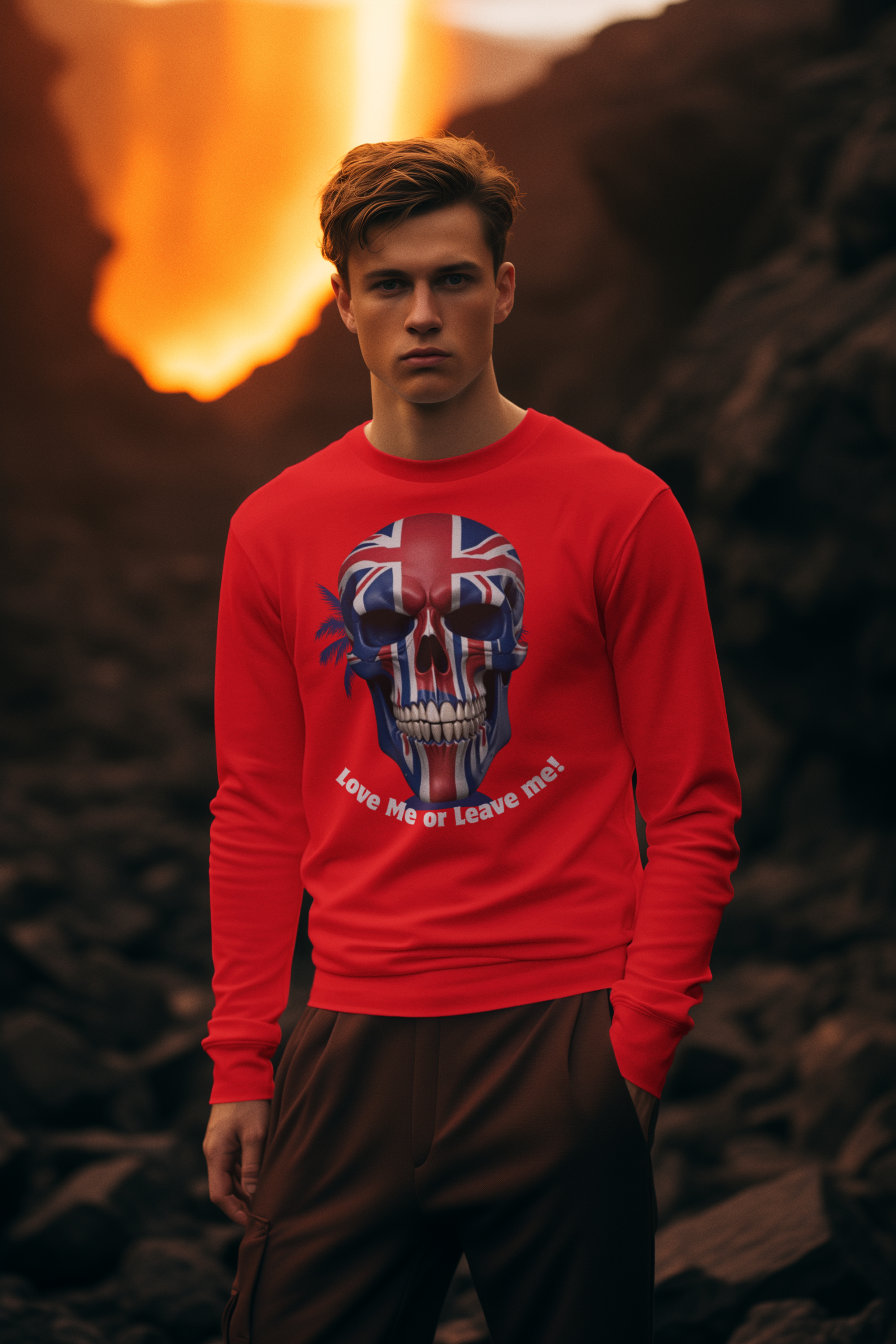 Edgy Skull Sweatshirt, Unisex Pullover, Love Me or Leave Me Graphic, Alternative Fashion, Halloween Gift, Casual Streetwear