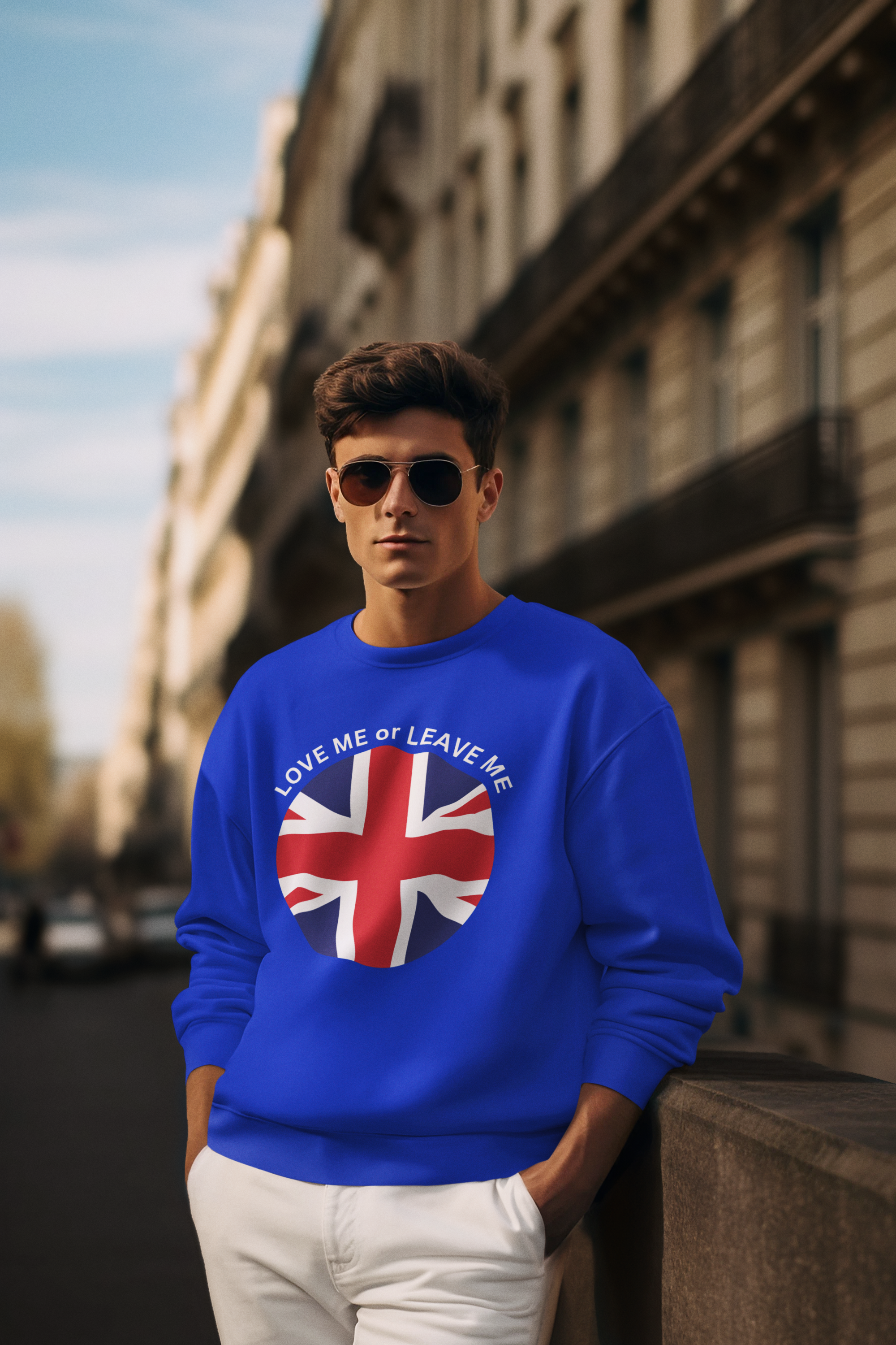 Union Jack Love me or Leave me  Unisex Sweatshirt | Perfect for Casual Wear, Travel, Gift for Brits, English Theme, Cozy Look