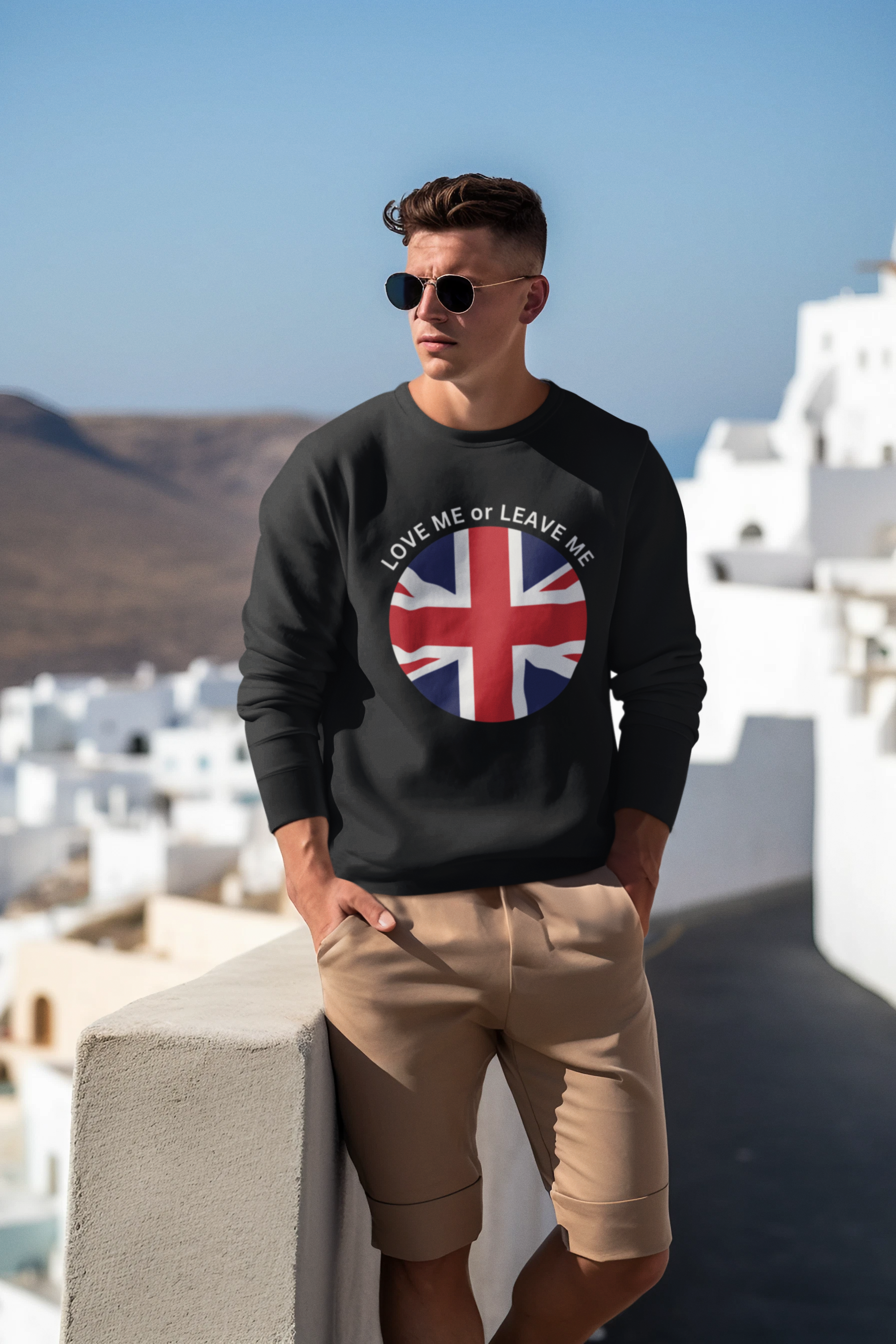Union Jack Love me or Leave me  Unisex Sweatshirt | Perfect for Casual Wear, Travel, Gift for Brits, English Theme, Cozy Look