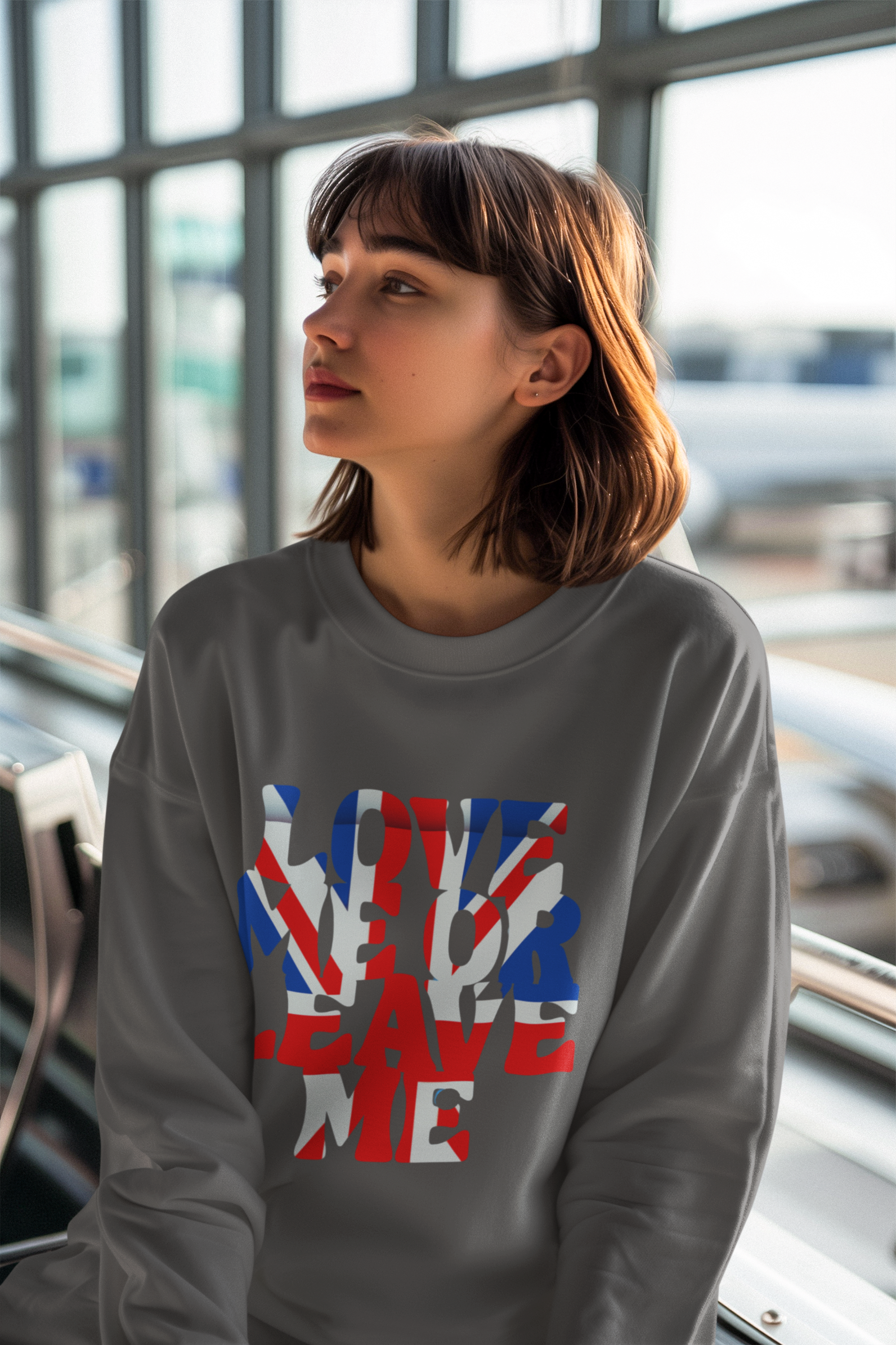 Union Jack Love Sweatshirt, British Pride, Unisex Clothing, Cozy Gift, Fall Fashion, Casual Wear, Travel Souvenir