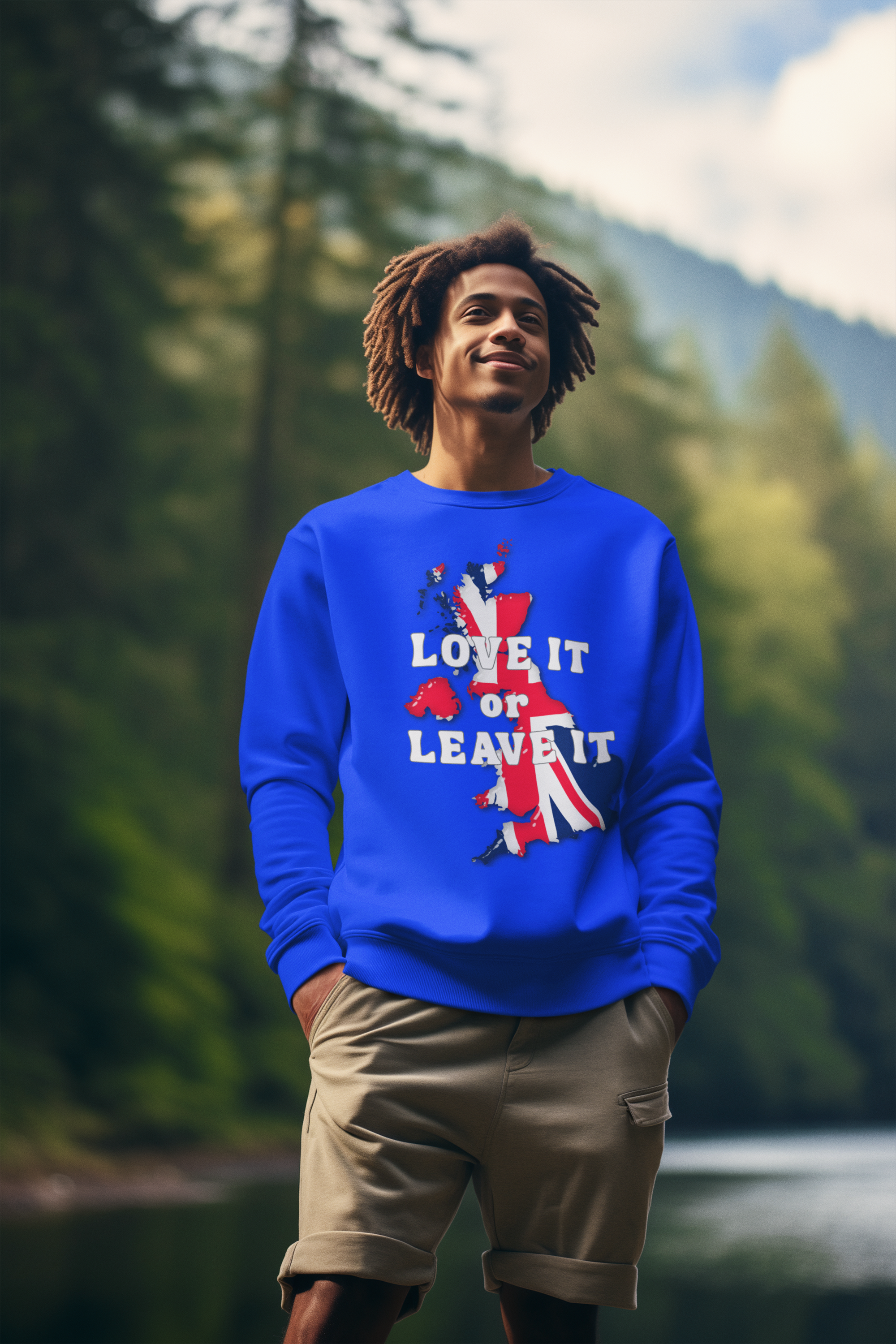Union Jack Love It or Leave It Sweatshirt, Cozy Gift for Brits, Casual Wear, Great for Holidays, Comfortable Unisex Fashion