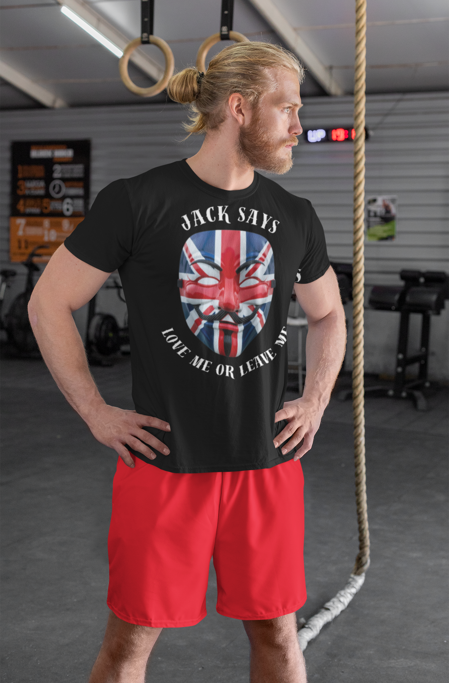 British Flag Mask Tee - Unisex Jersey Short Sleeve T-Shirt, Patriot Gift, Festival Shirt, Statement Tee, Casual Wear