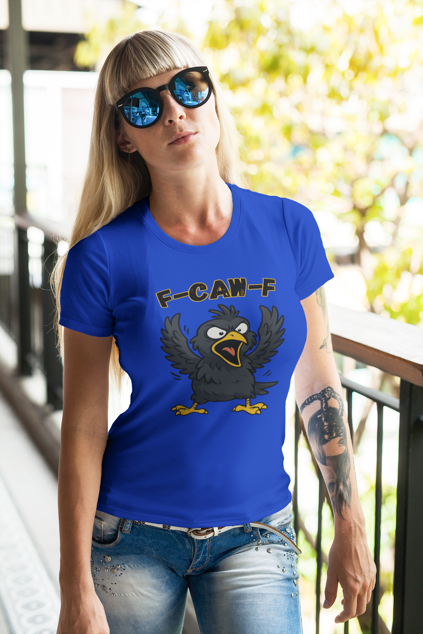F-Caw-F Unisex Heavy Cotton Tee, Funny Graphic Shirt, Casual Wear, Unique Gift, Bird Lover Apparel