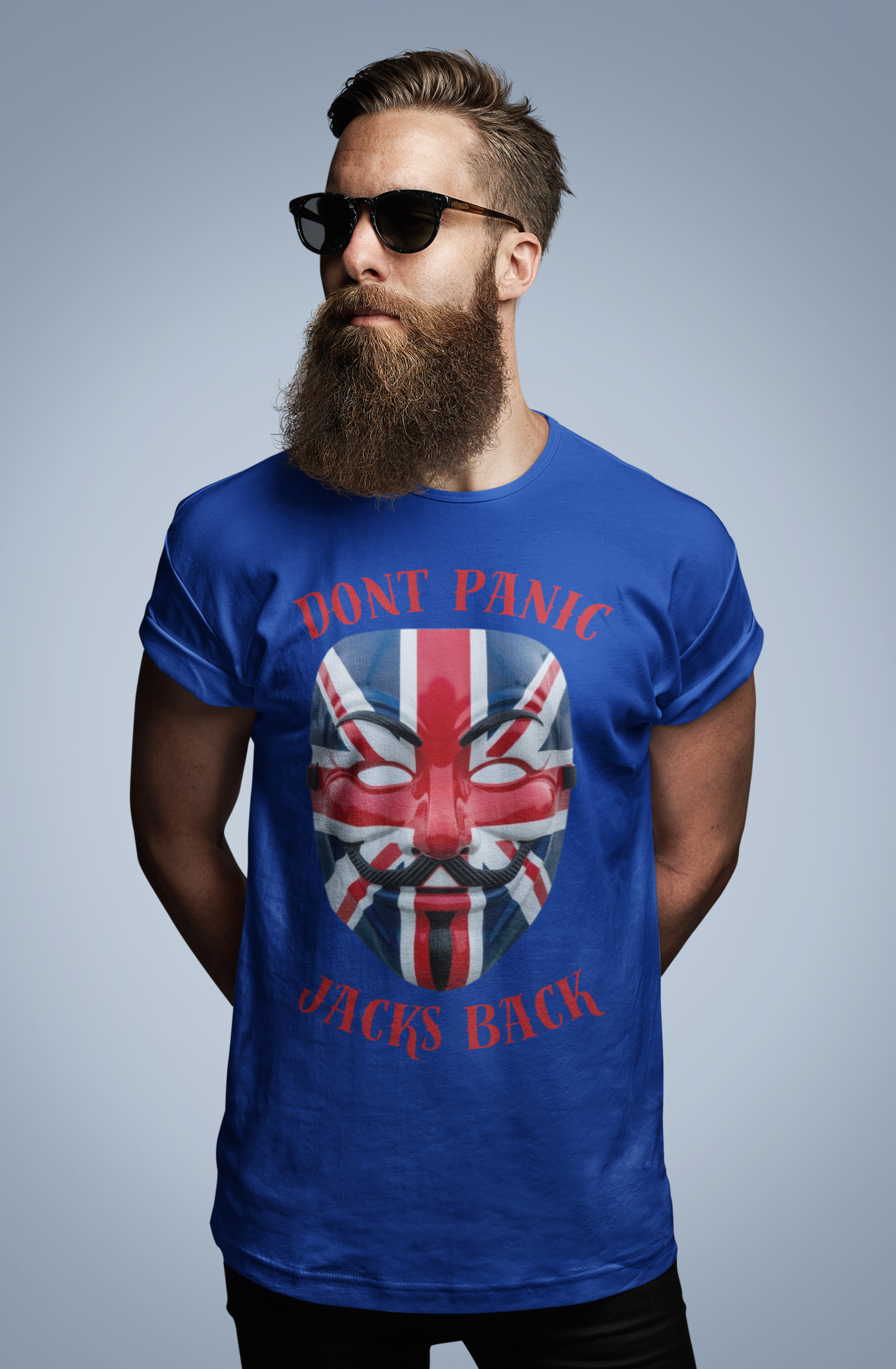 British Flag Mask Tee - Unisex Jersey Short Sleeve T-Shirt, Patriot Gift, Festival Shirt, Statement Tee, Casual Wear