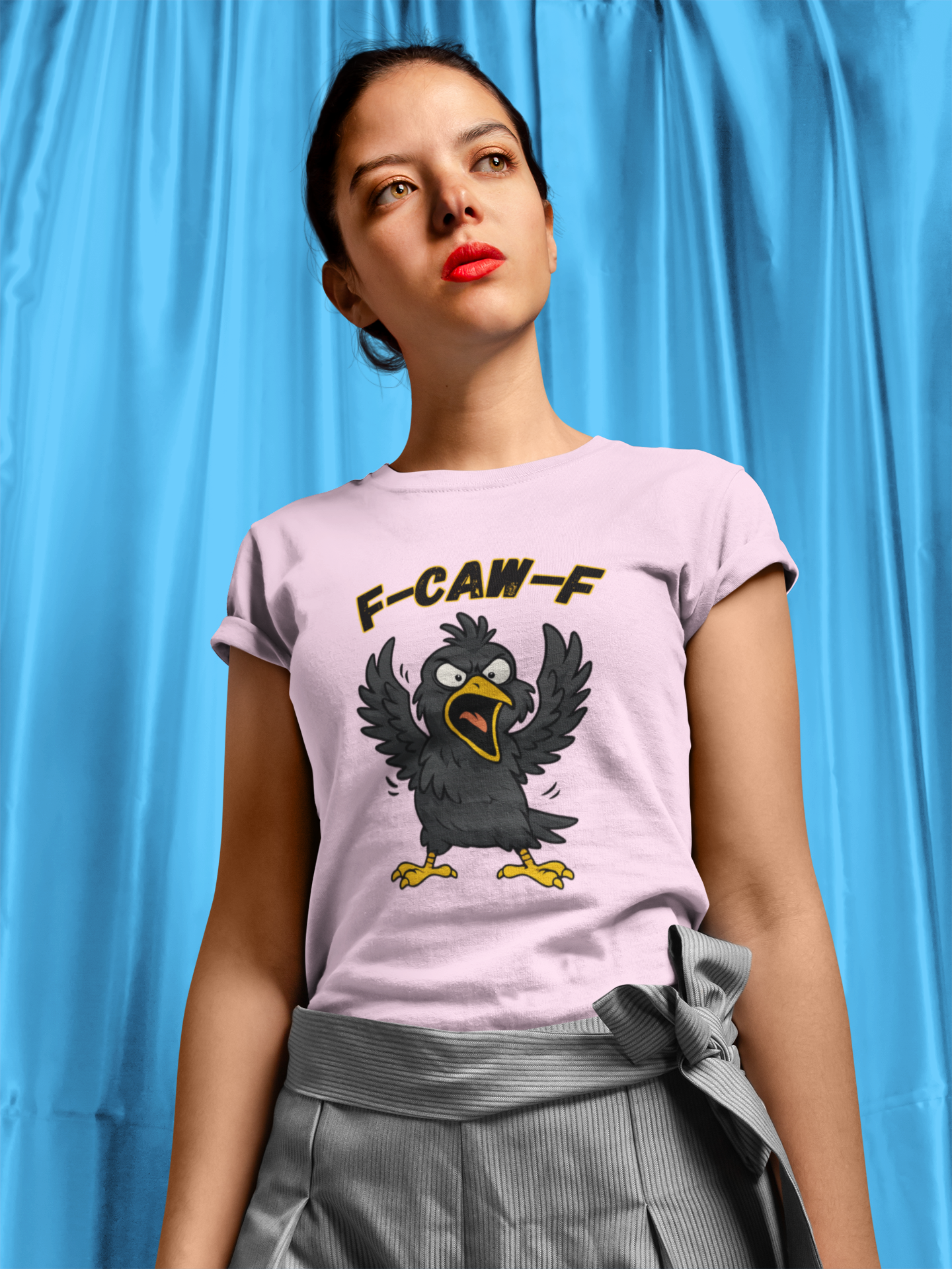 F-Caw-F Unisex Heavy Cotton Tee, Funny Graphic Shirt, Casual Wear, Unique Gift, Bird Lover Apparel