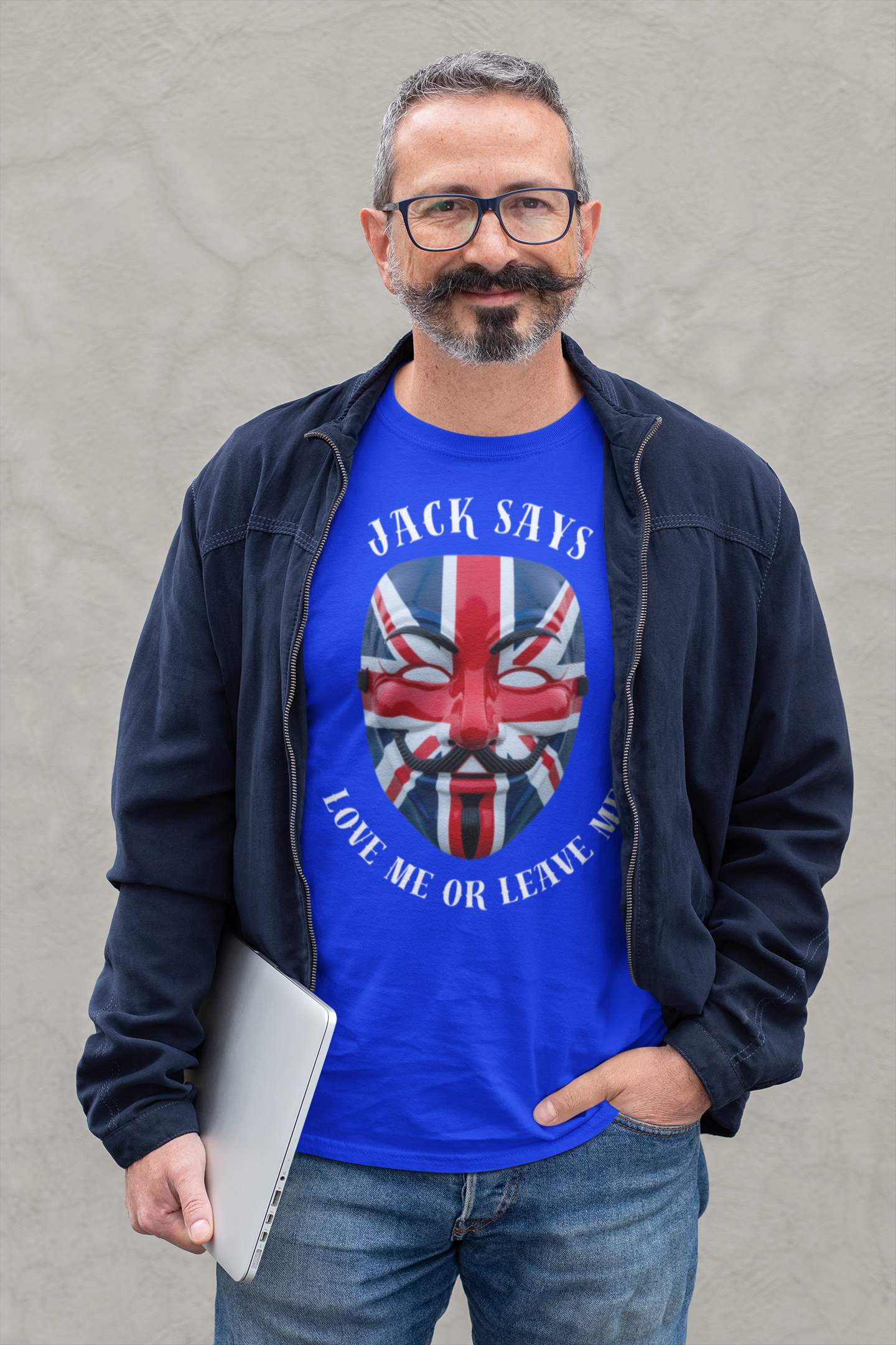 British Flag Mask Tee - Unisex Jersey Short Sleeve T-Shirt, Patriot Gift, Festival Shirt, Statement Tee, Casual Wear