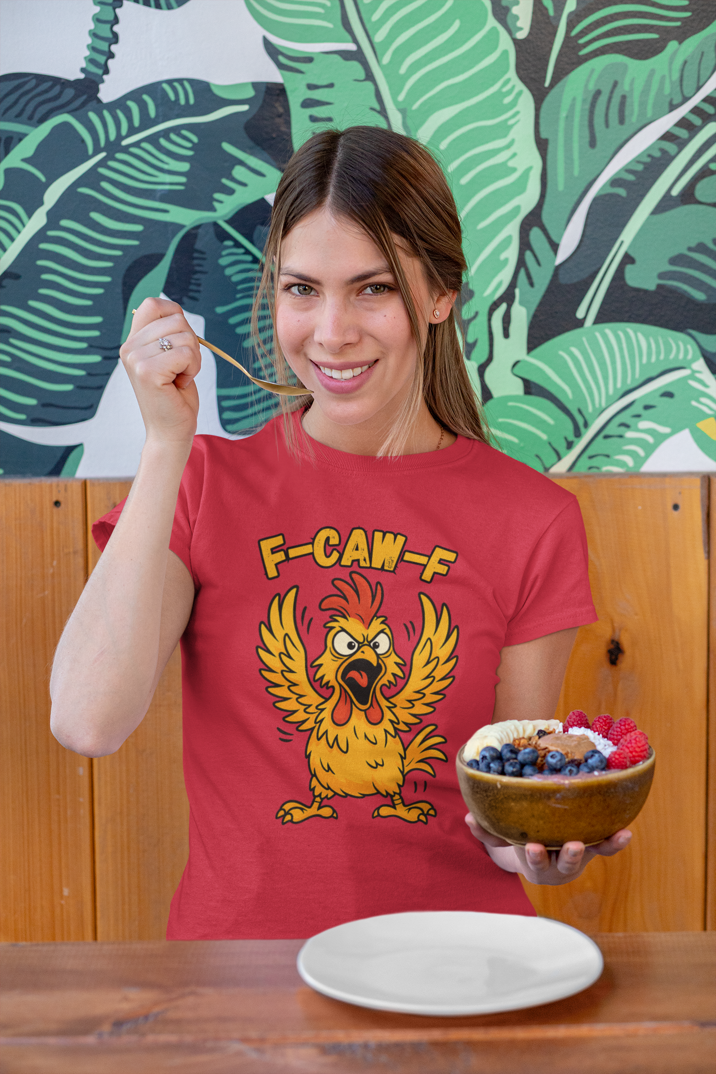 F-Caw-F Chicken Unisex Heavy Cotton Tee, Funny Graphic Tee, Animal Lover Gift, Quirky Shirt, Casual Wear, Birthday Surprise