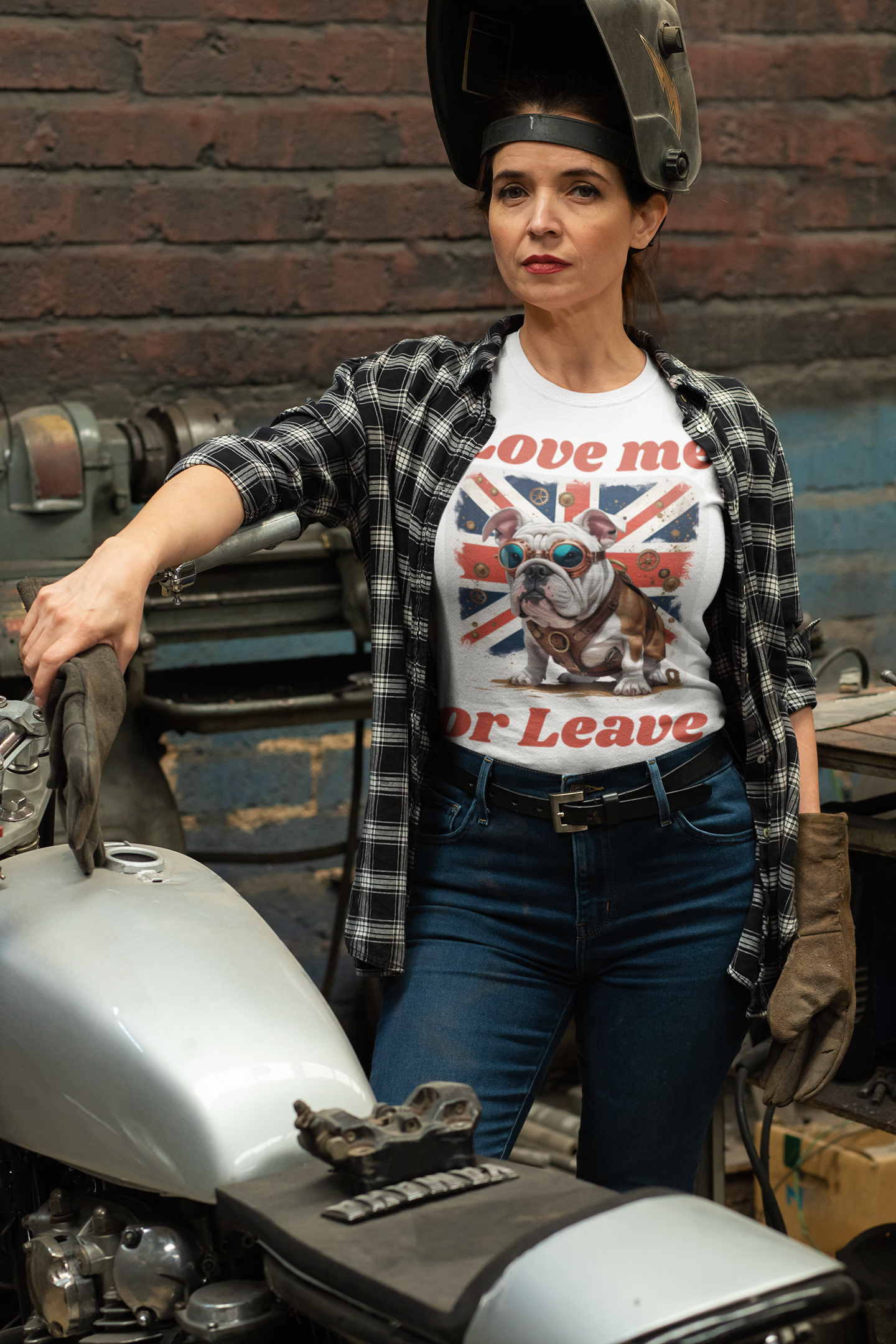 Bulldog Love me or Leave Tee, Unisex T-Shirt for Patriots and Dog Lovers, Gifts for Pet Owners, Casual Everyday Wear, British Bulldogl Lover Gift