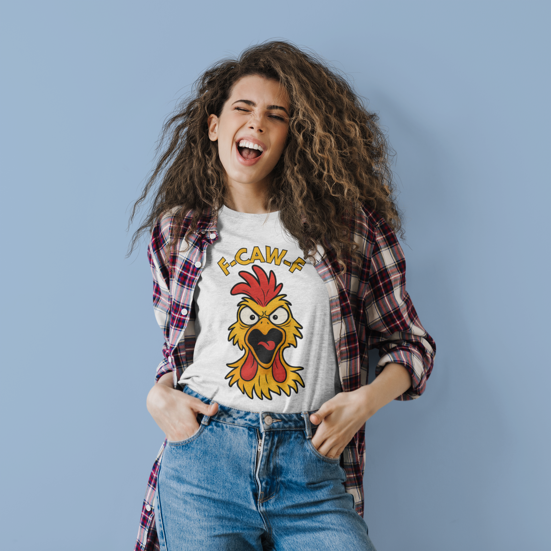 F-Caw-F Funny Chicken Tee for Poultry Lovers, Humor T-Shirt, Gift for Chicken Enthusiasts, Animal Rights, Casual Wear, Farmhouse Style