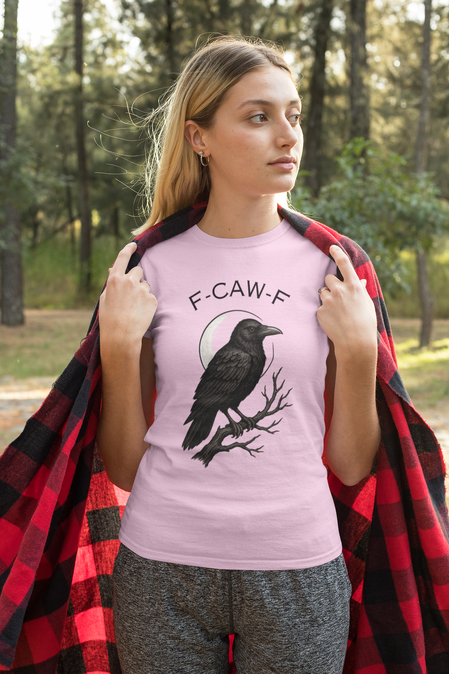 Caw-F Unisex Cotton Tee, Raven Shirt, Bird Lover Gift, Halloween Apparel, Nature T-Shirt, Unique Graphic Tee