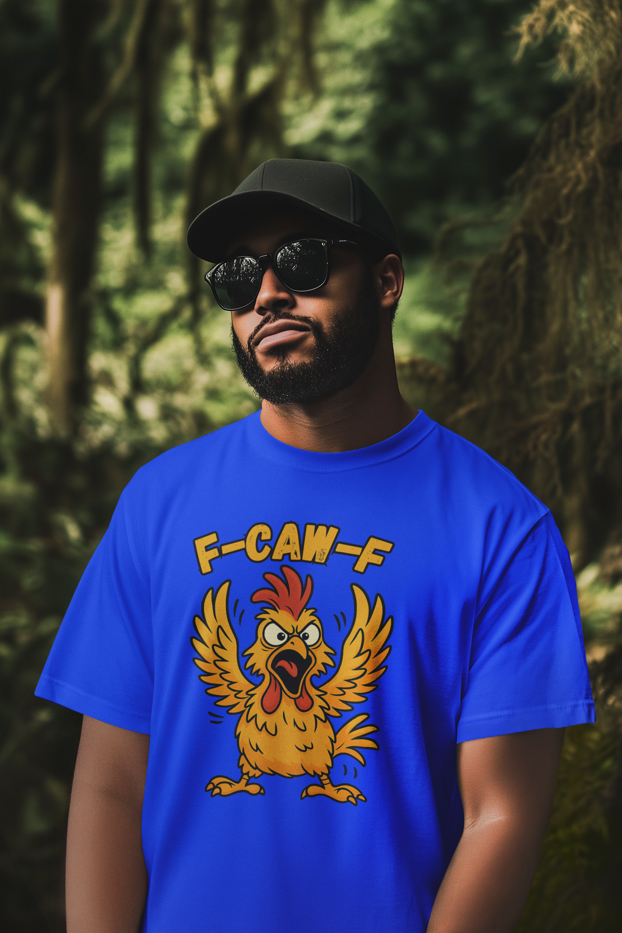 F-Caw-F Chicken Unisex Heavy Cotton Tee, Funny Graphic Tee, Animal Lover Gift, Quirky Shirt, Casual Wear, Birthday Surprise