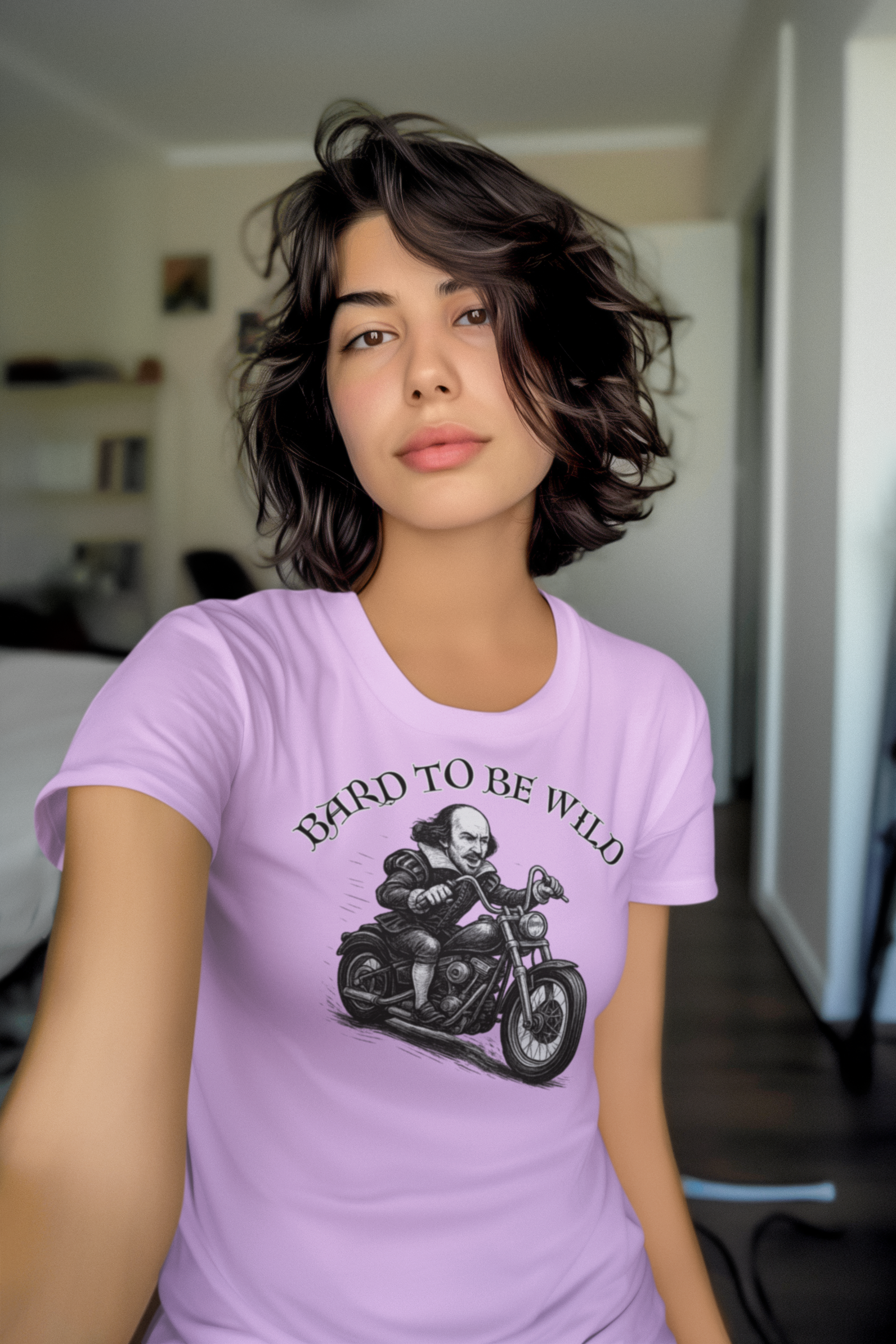 Bard to Be Wild Unisex Heavy Cotton Tee, Funny Motorcycle Shirt, Biker Tee, Gift for Dad, Casual Wear
