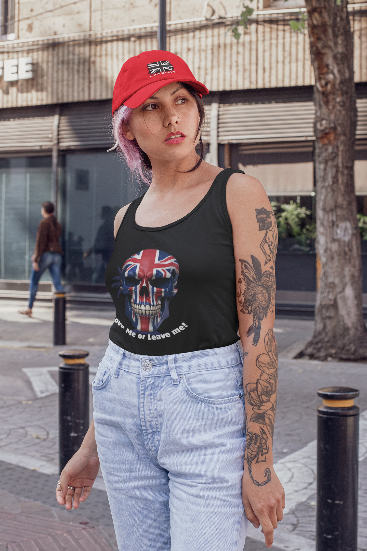 Embroidered Umion Jack Love Me or leave me Patriotic cap