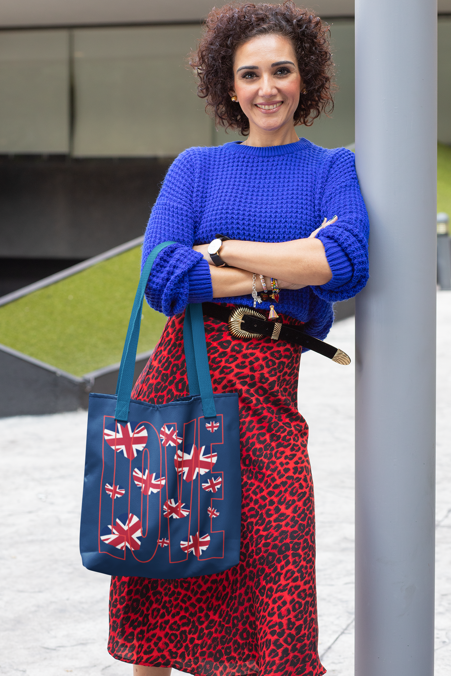 Union Jack Love Tote Bag | Stylish Reusable Cotton Canvas | Perfect for Shopping, Gifts, or Celebrations