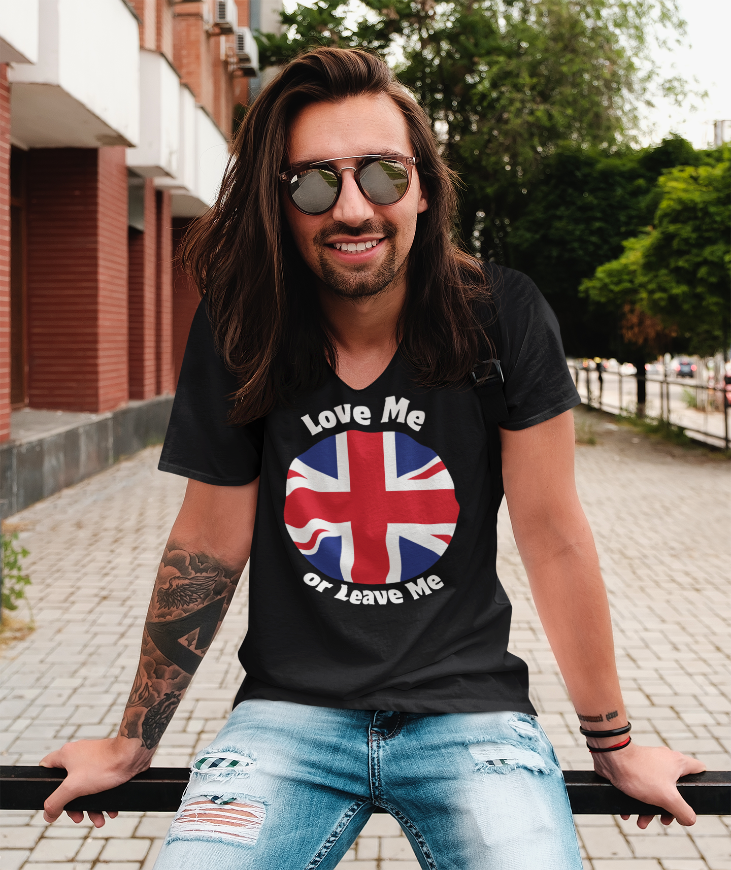 British Flag V-Neck Tee, Unisex T-Shirt, Heritage Apparel,, Summer Gear, Casual Wear