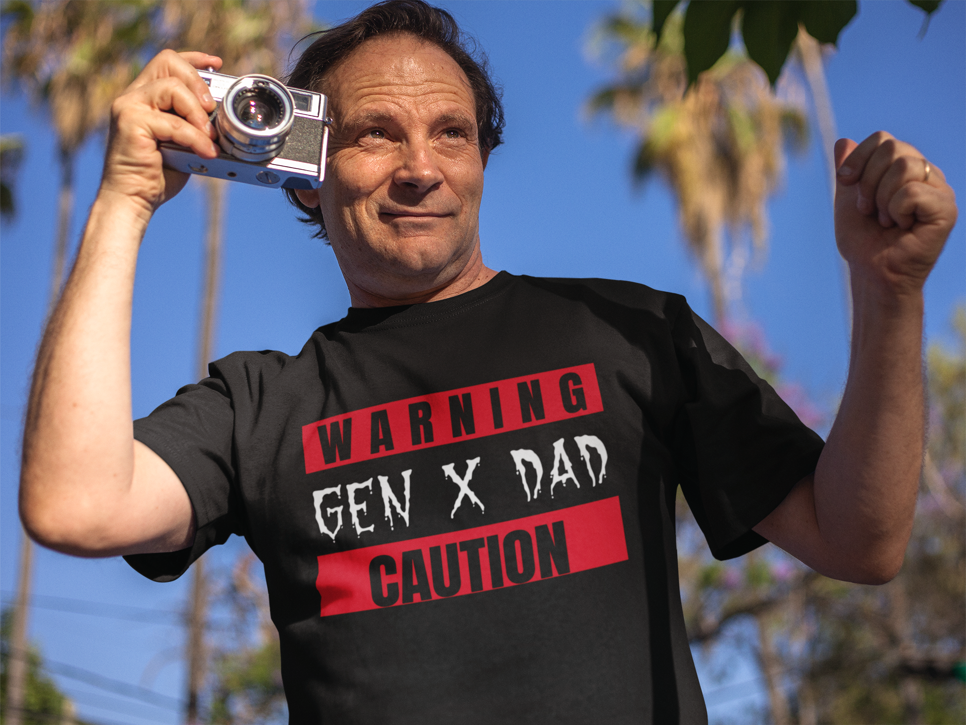Caution Gen X Dad Tee - Funny Unisex Jersey Short Sleeve Shirt, Gift for Father's Day, Birthday, Dad Humor, Casual Wear, Parenting
