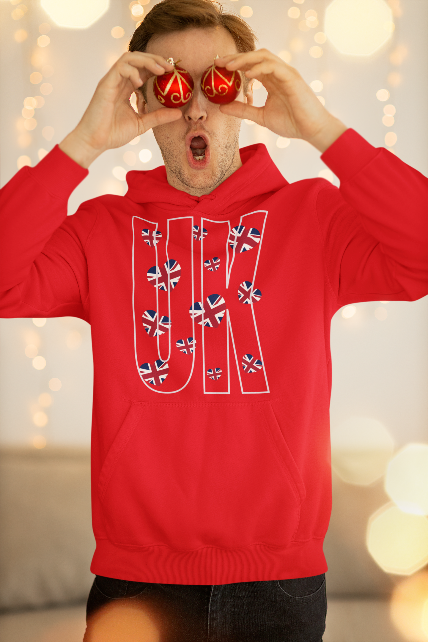 British Hearts Unisex College Hoodie, Cute Hoodie, Gift for Students, Cozy Sweatshirt, School Spirit Wear, Casual Fashion
