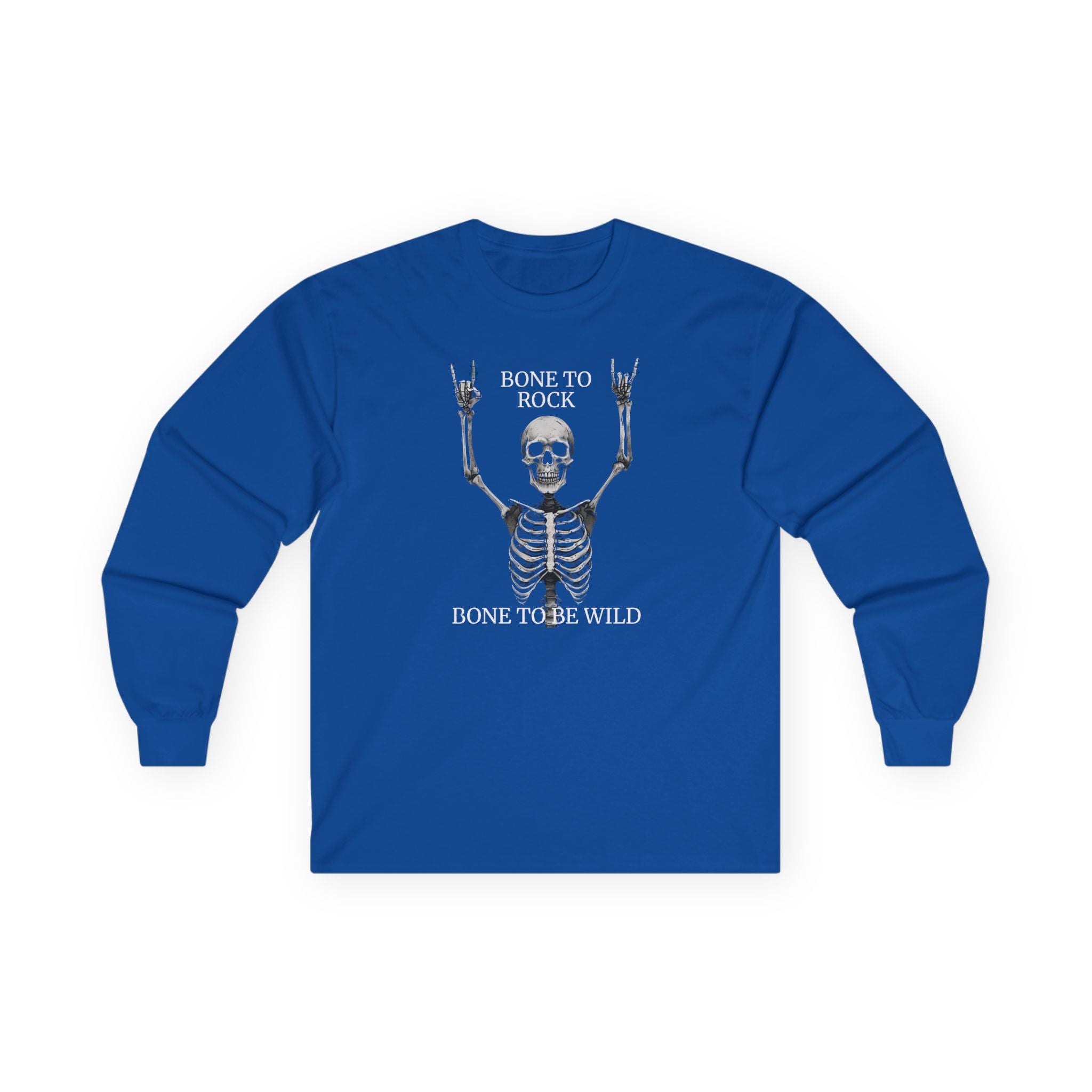 Bone to Rock Skeleton Long Sleeve Tee, Perfect for Halloween Parties, Rock Music Fans, Unisex Casual Wear, Gift for Music Lovers, [...]