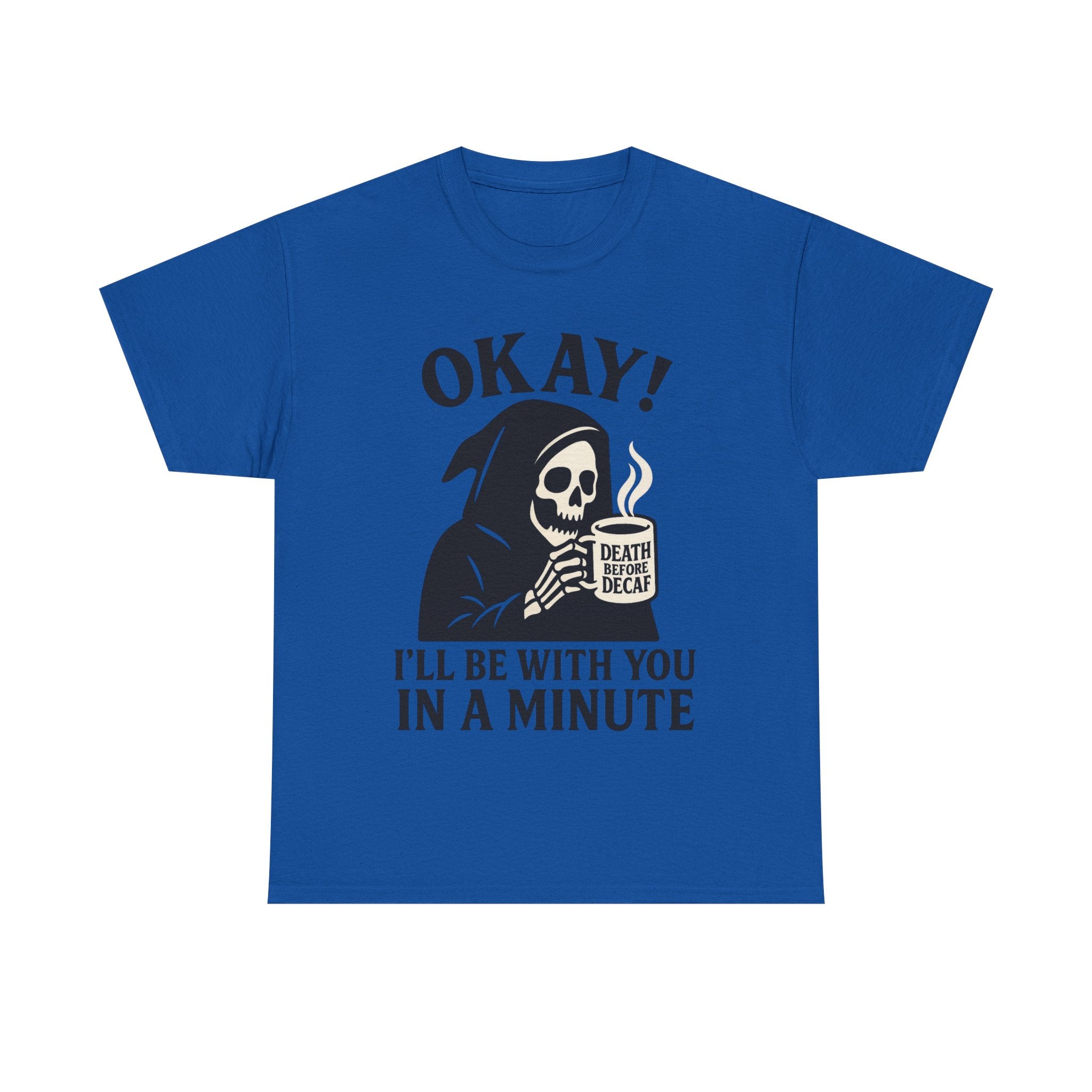 Funny Grim Reaper T-Shirt, Unisex Heavy Cotton Tee for Halloween, Gift for Friends, Skull Design, Quirky Casual Wear