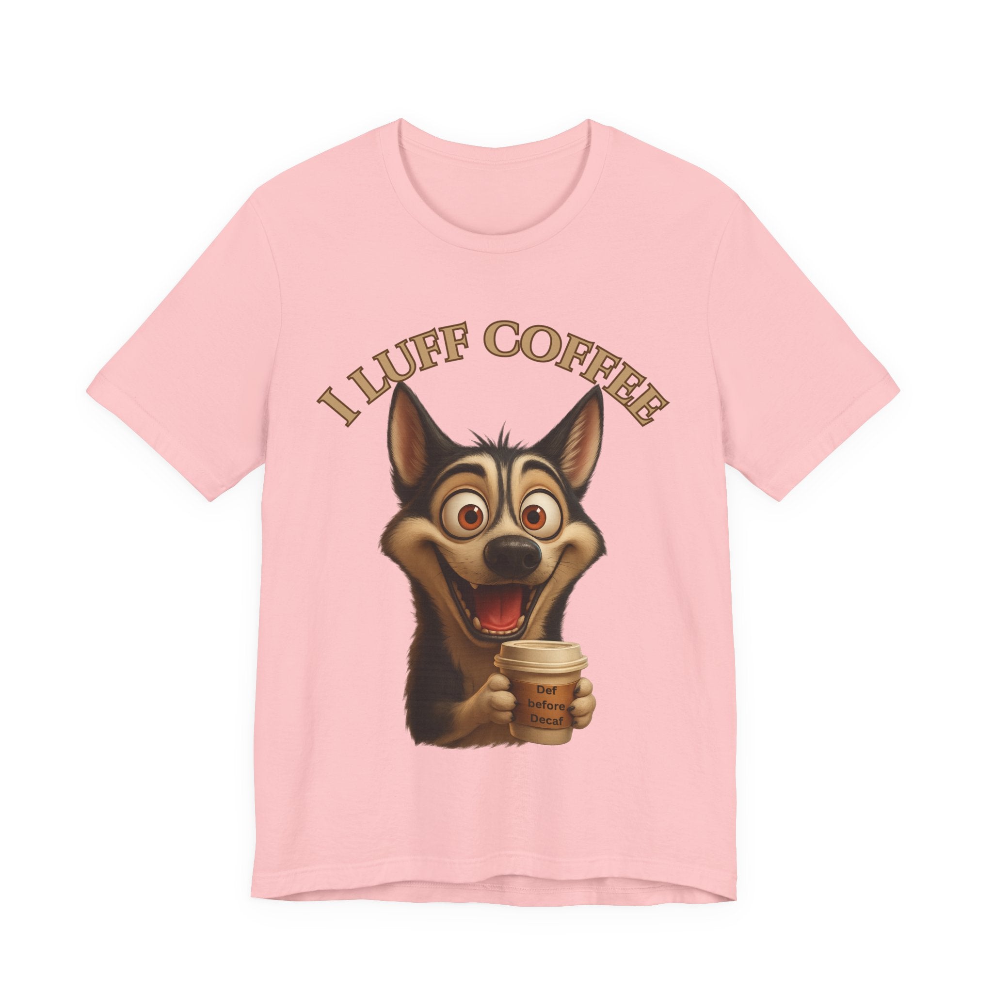 Funny Coffee Lover Tee | I Luff Coffee Unisex Jersey Short Sleeve T-Shirt