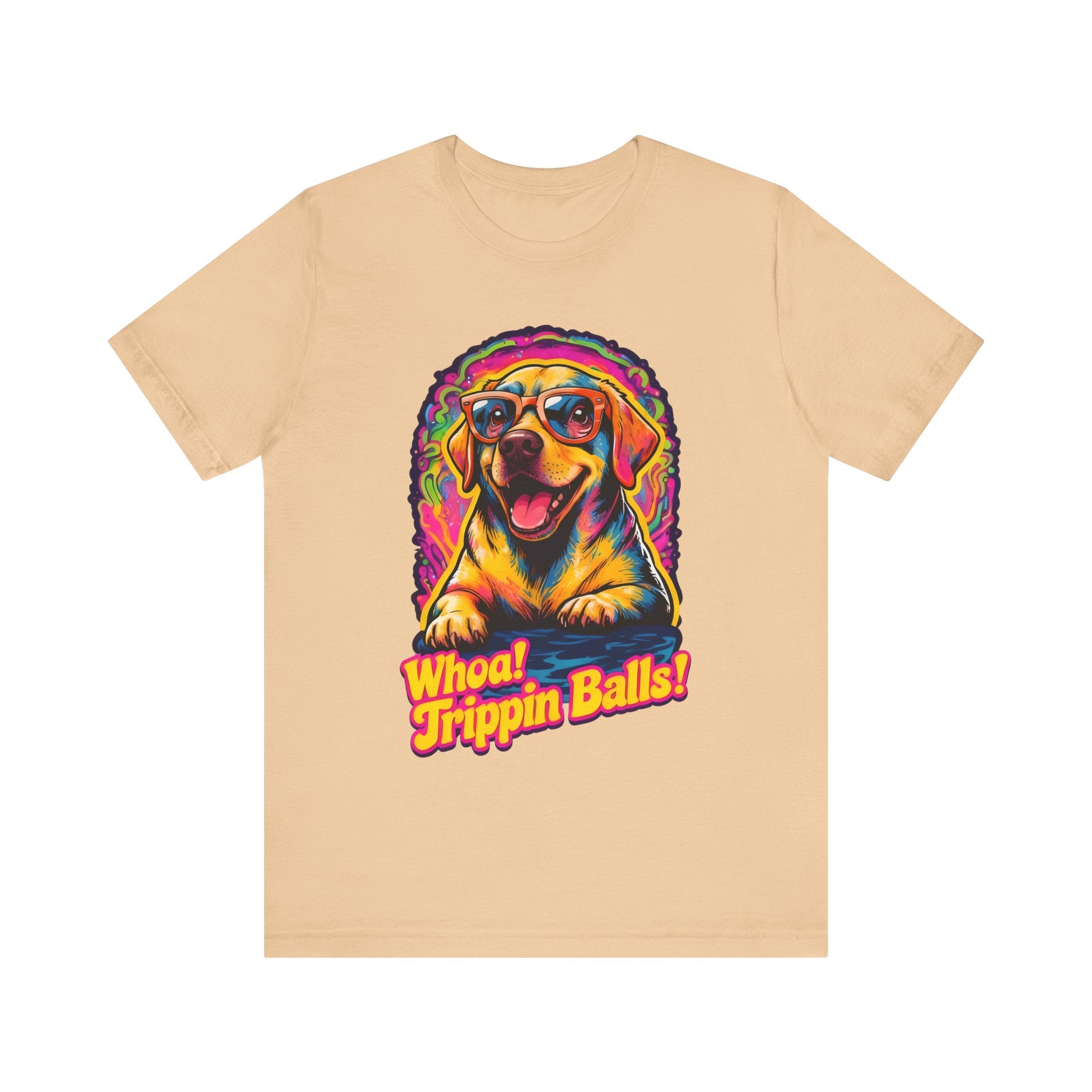 Funny Dog Graphic Tee - "Whoa! Trippin Balls!" Unisex Jersey Shirt