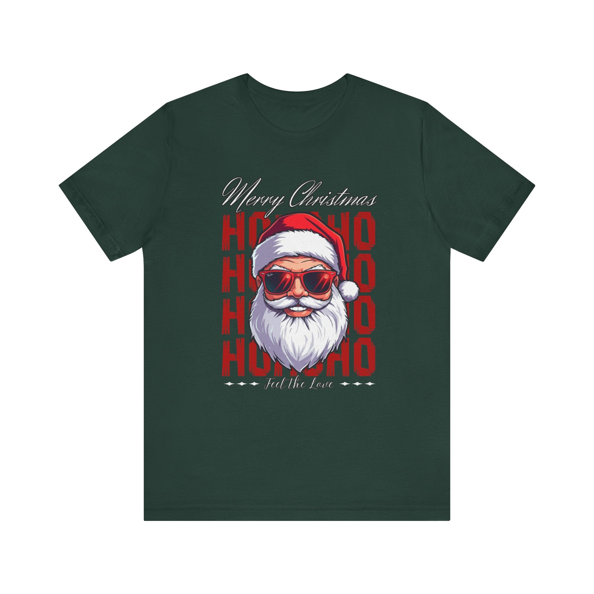 Ho Ho Ho Santa Sunglasses Christmas Tee — "Merry Christmas" Graphic Shirt