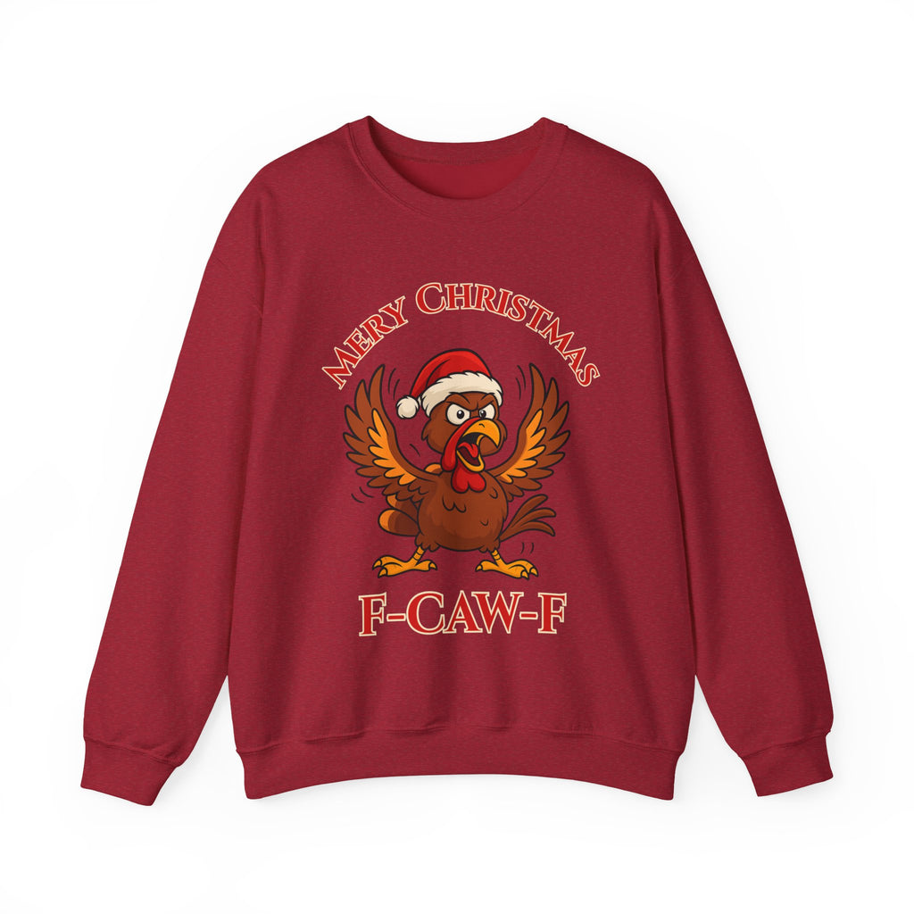 Funny Christmas Crewneck Sweatshirt - "Mery Christmas F-CAW-F"