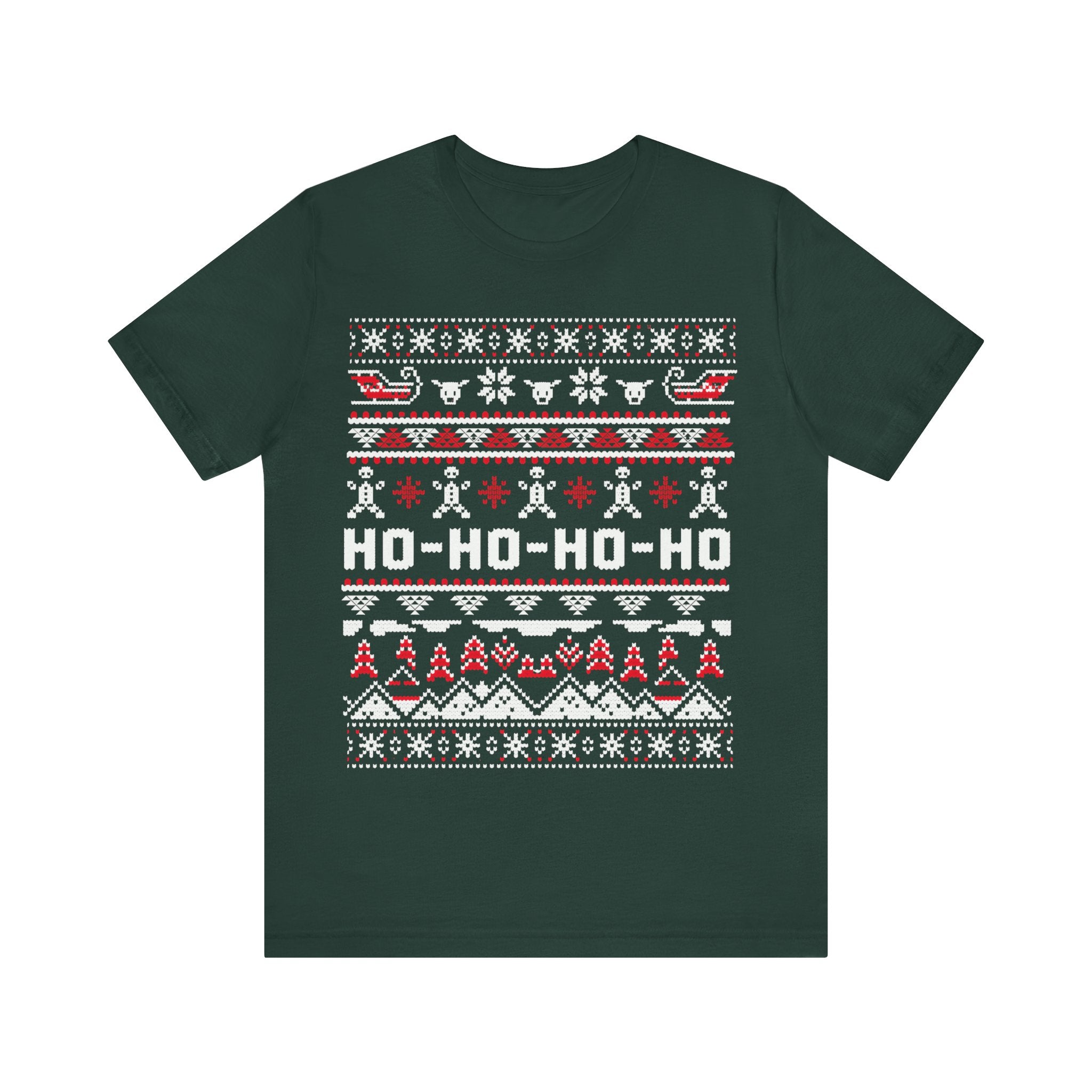 Ho-Ho-Ho Holiday Tee — Festive Christmas Sweater Print Shirt