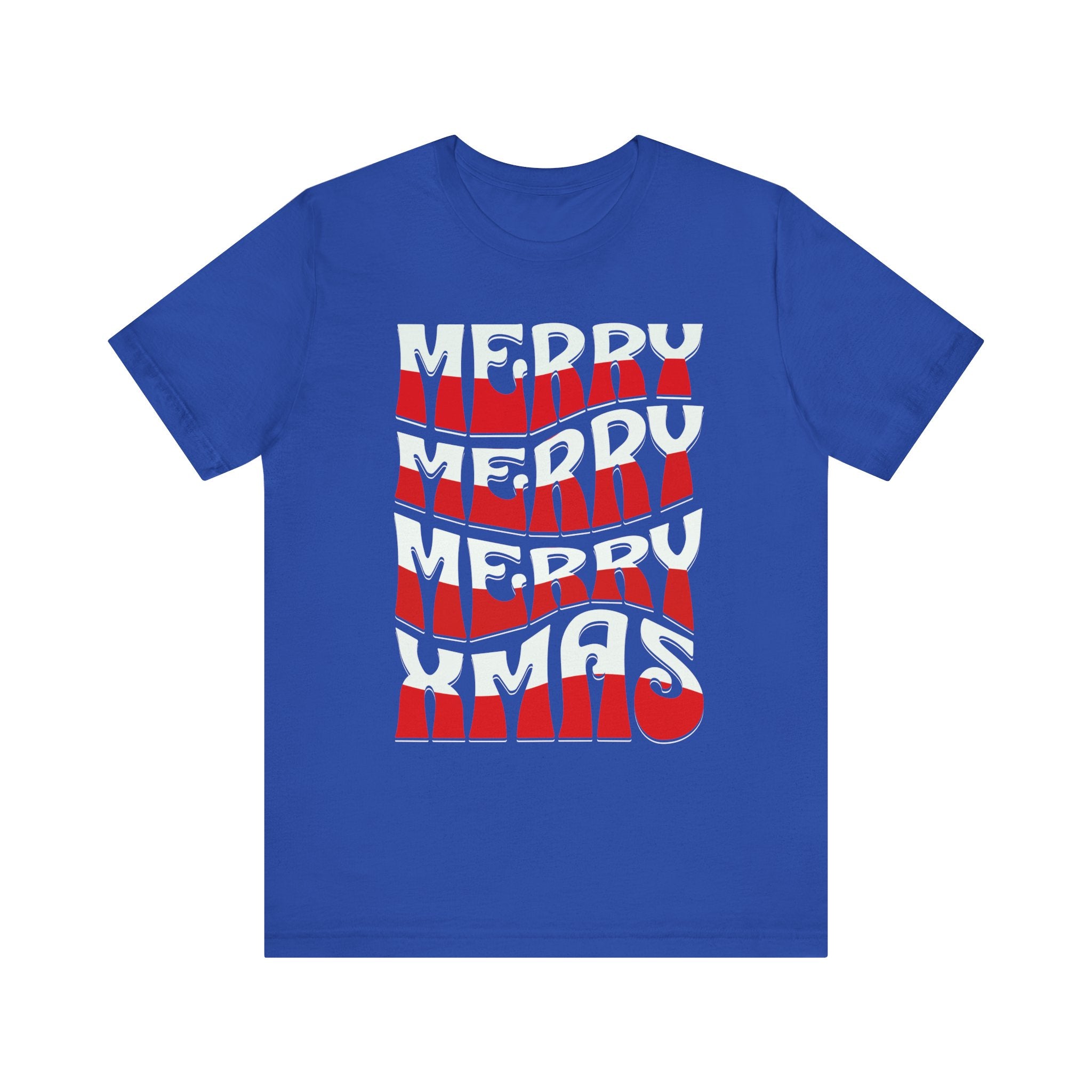 Merry Christmas Retro Wave Tee — Retro Holiday Graphic T-Shirt
