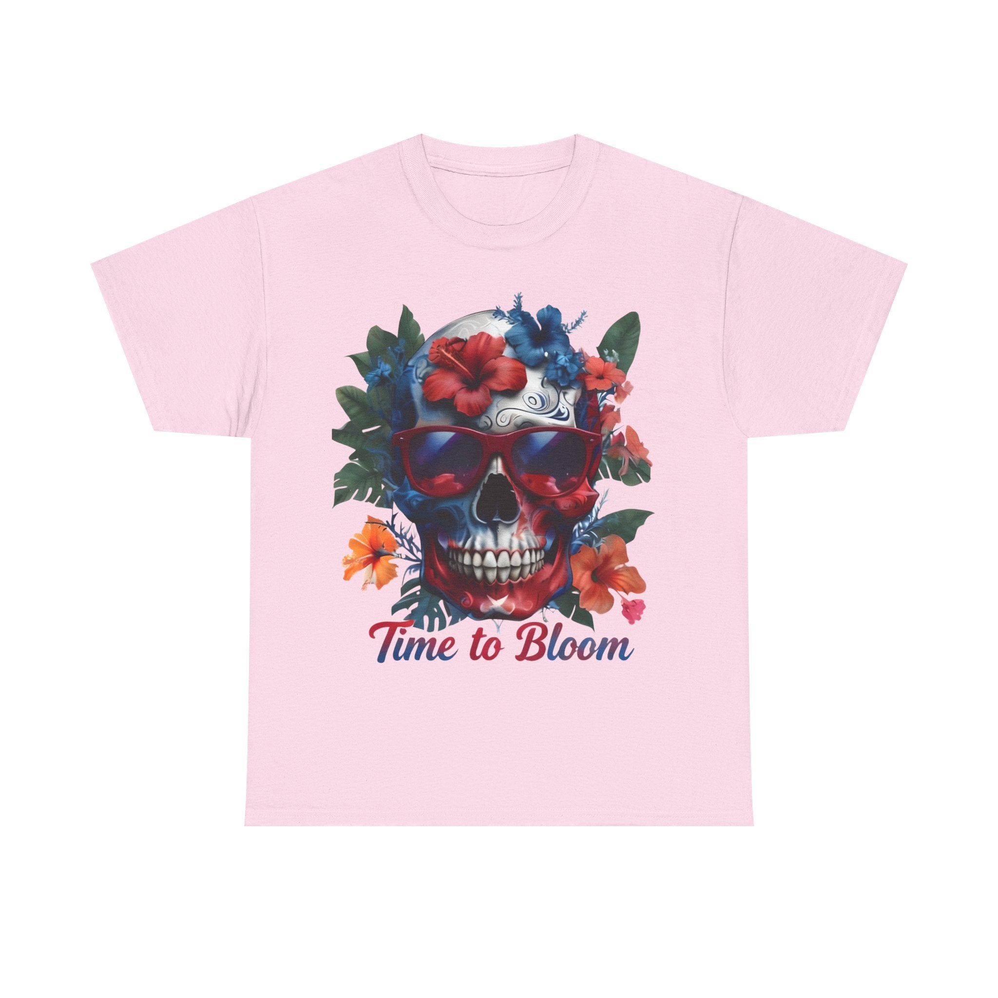 Skull Floral Tee - Time to Bloom, Unisex T-Shirt, Graphic Tee, Gift for Flower Lovers, Vintage Style Apparel