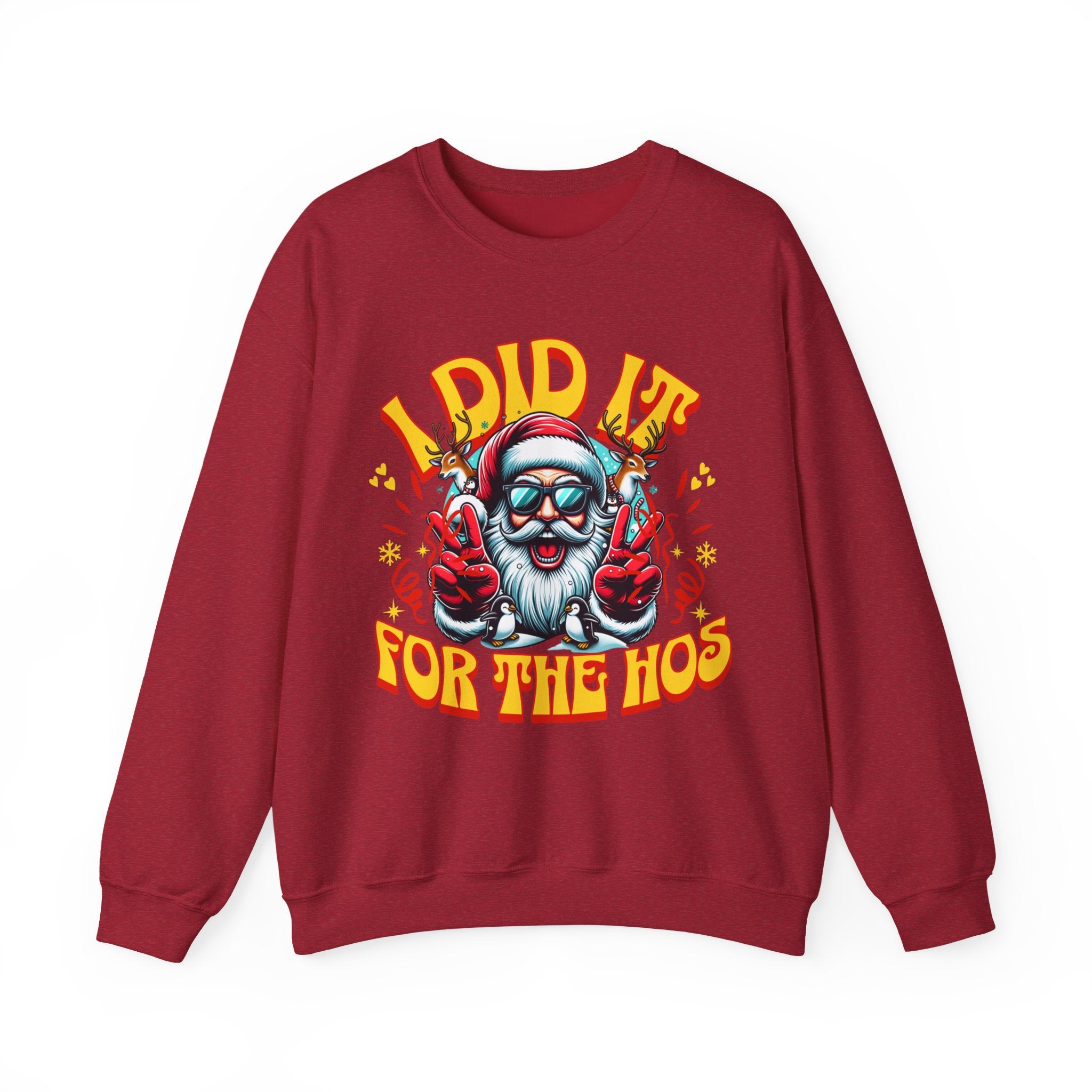 Festive Crewneck Sweatshirt - "I Did It for the Ho's"