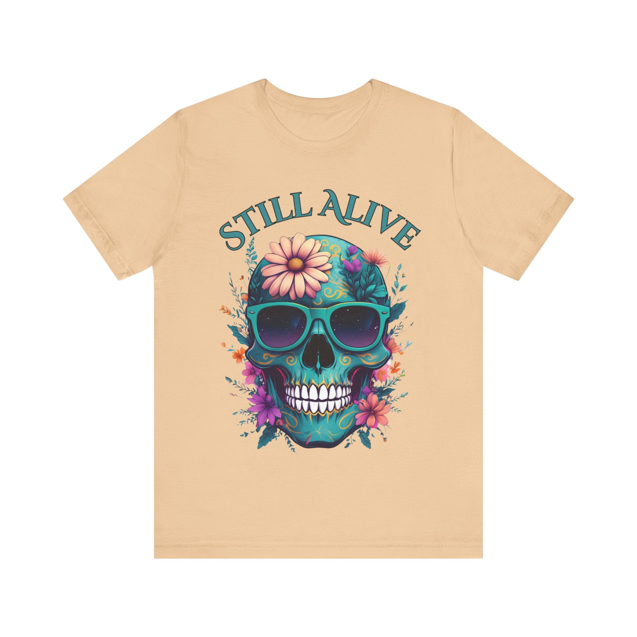 Skull Floral Graphic Tee - 'Still Alive' Unisex Jersey Shirt
