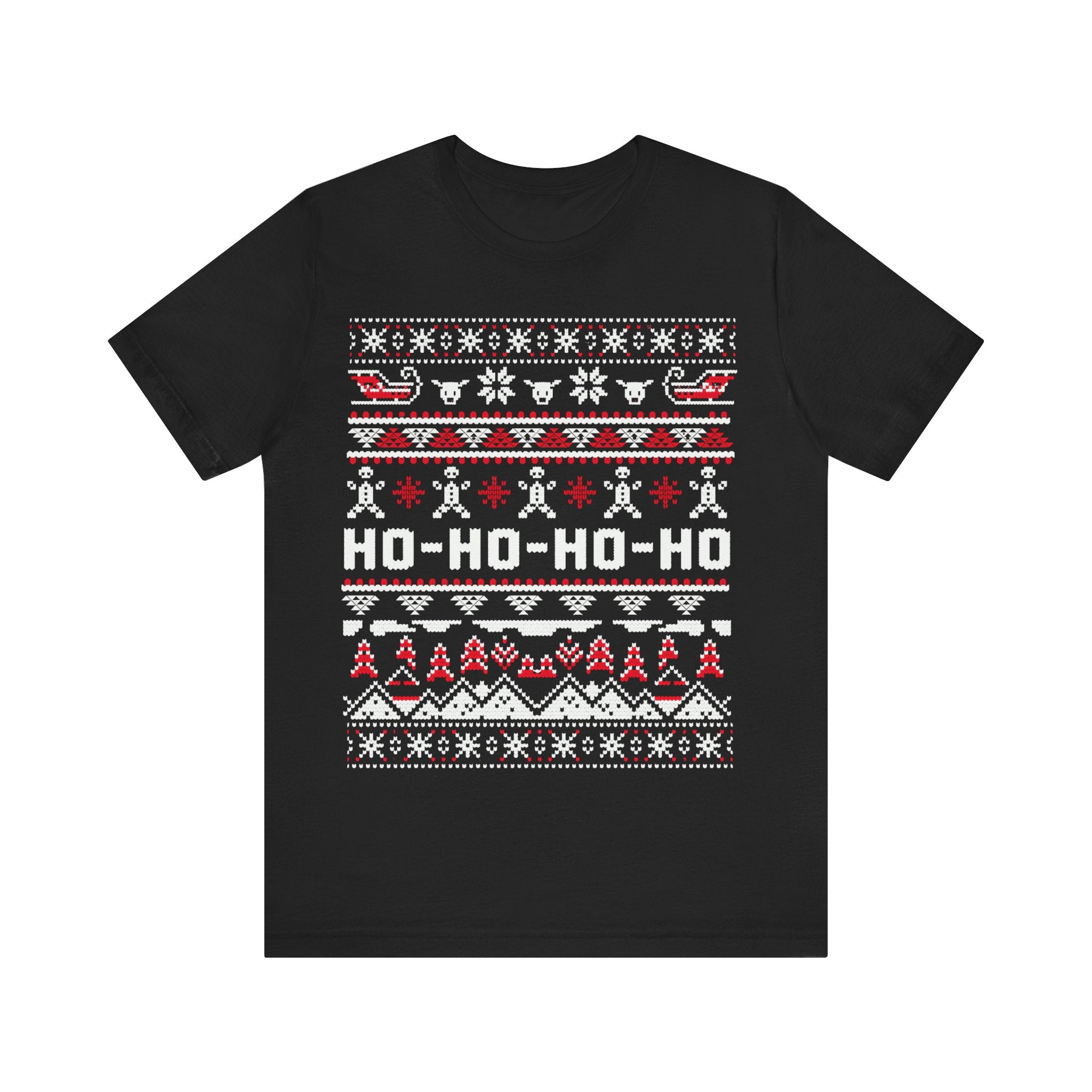 Ho-Ho-Ho Holiday Tee — Festive Christmas Sweater Print Shirt