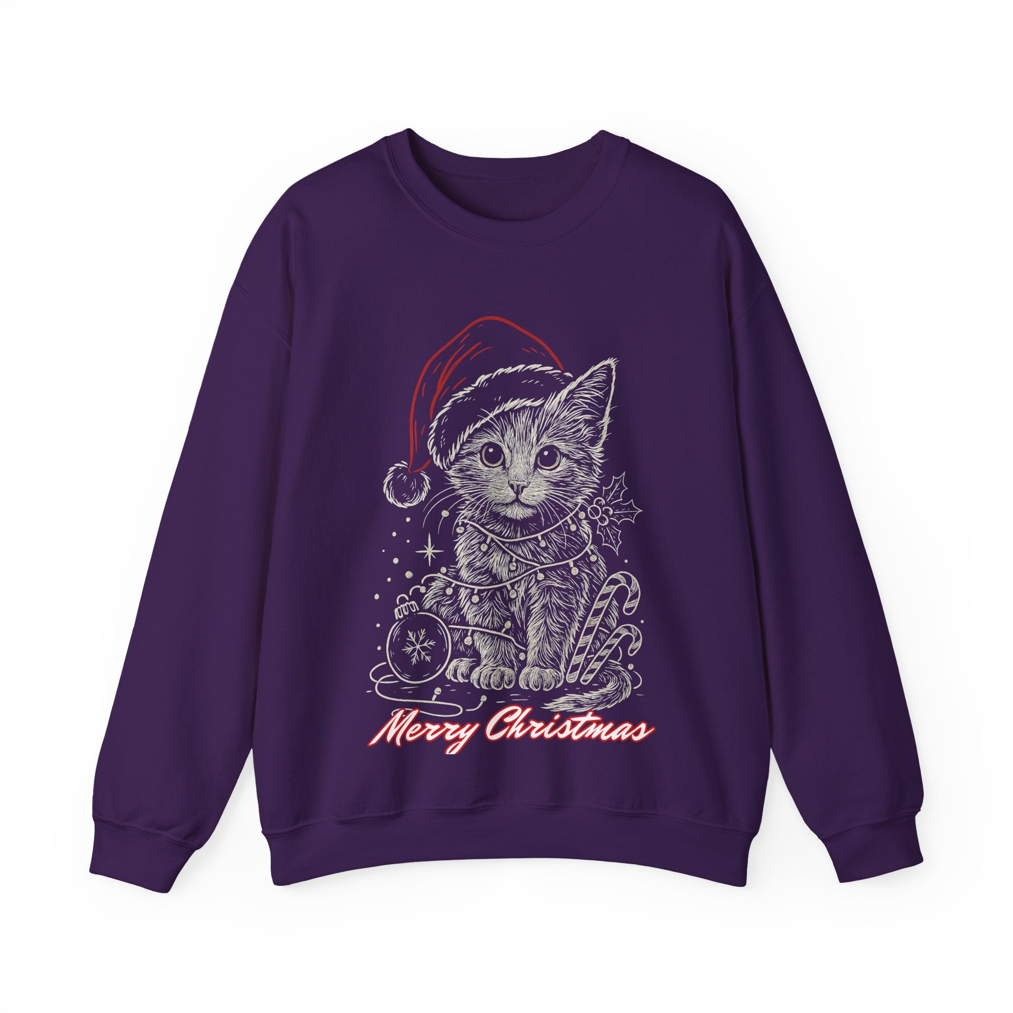 Christmas Kitten Sweatshirt — Merry Christmas Cat Holiday Crewneck