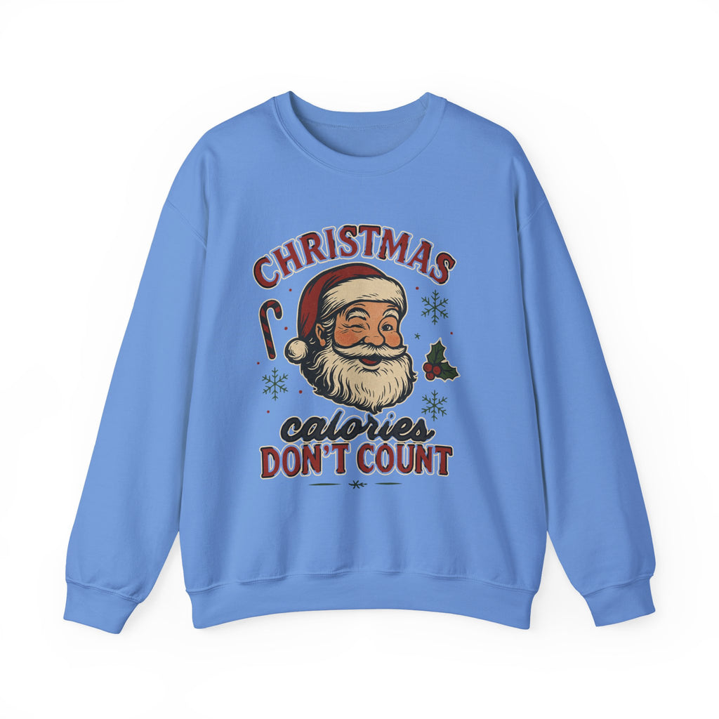 Christmas 'Calories Don't Count' Sweatshirt – Retro Santa Holiday Crewneck
