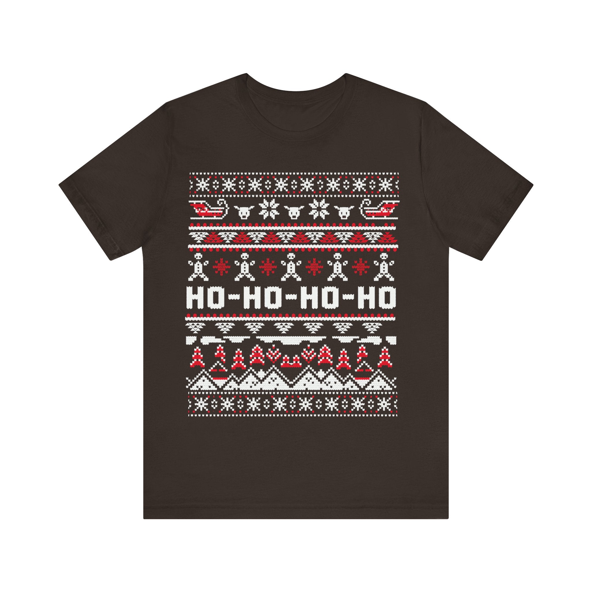 Ho-Ho-Ho Holiday Tee — Festive Christmas Sweater Print Shirt